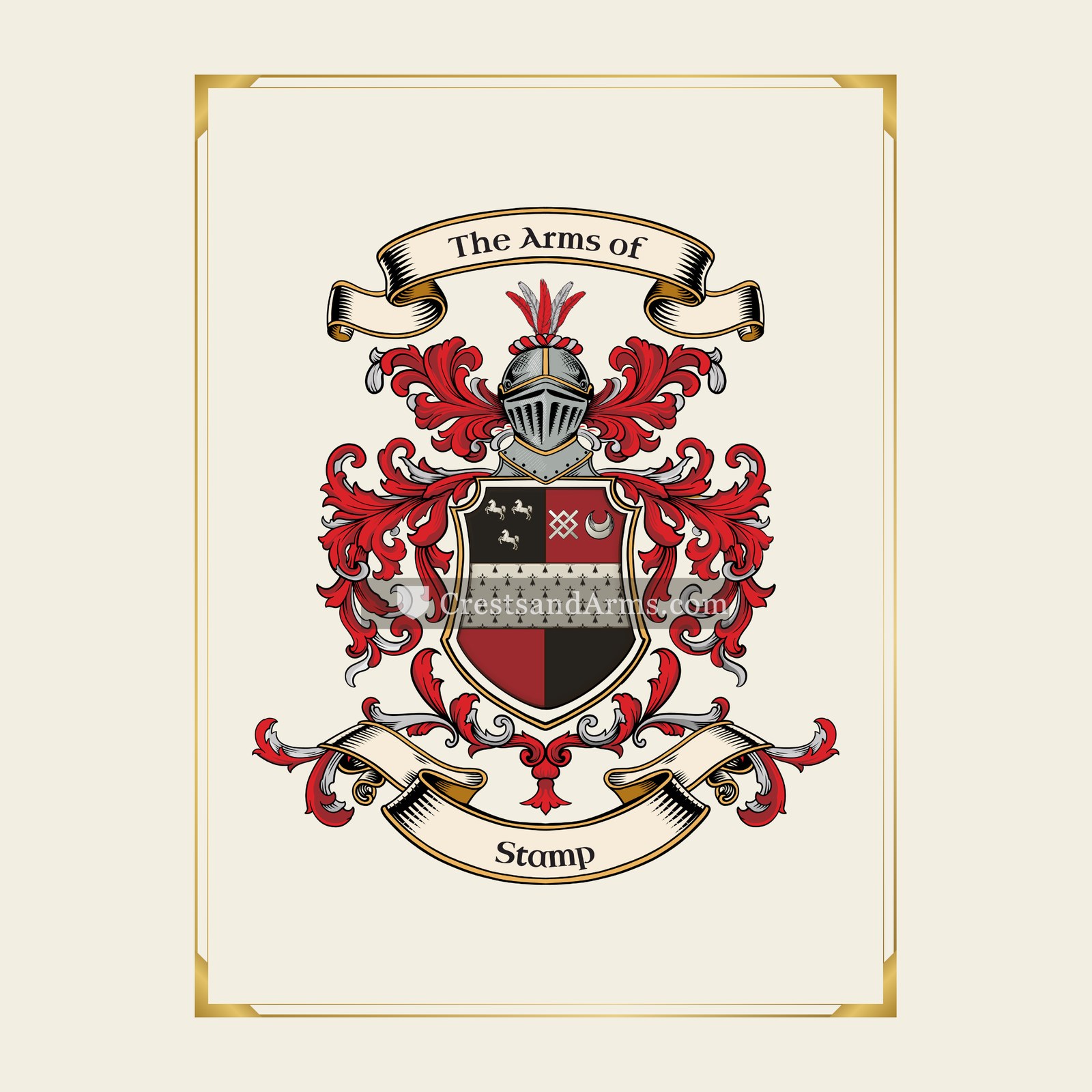 With gold border