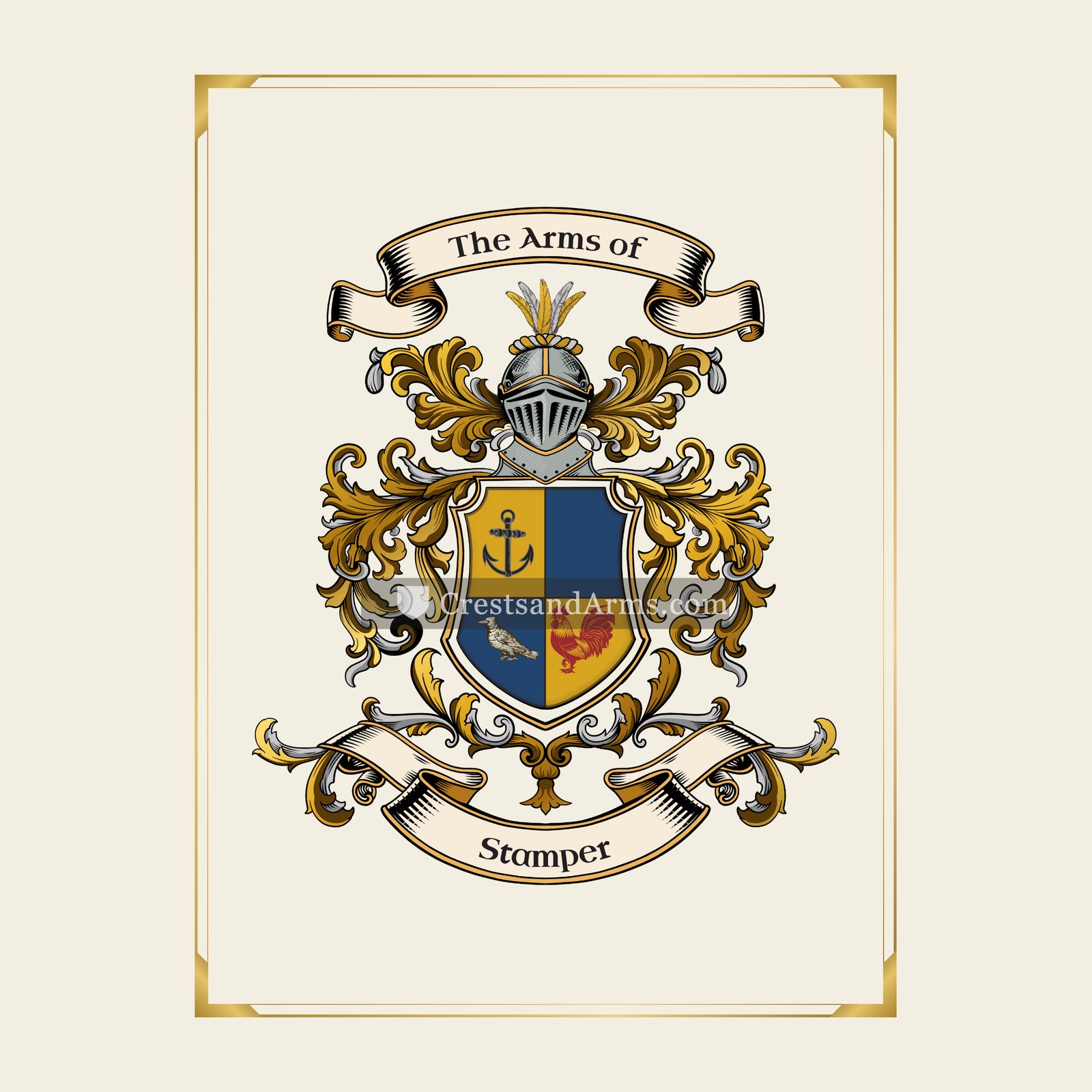 With gold border