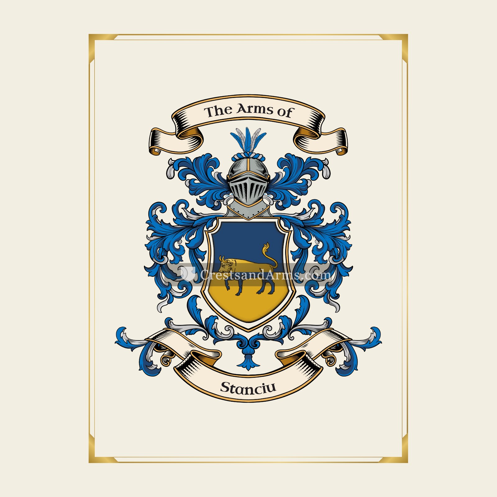 With gold border