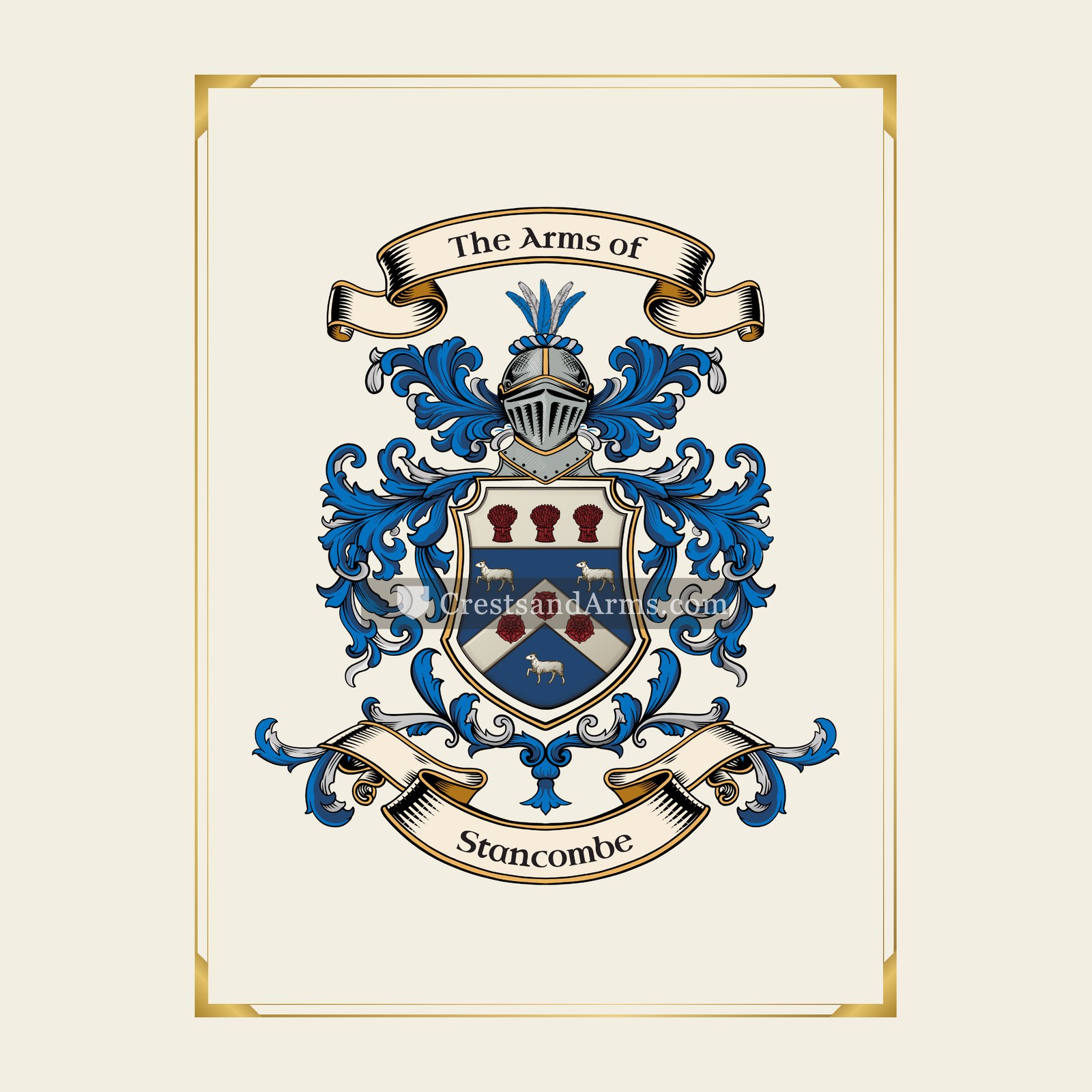 With gold border