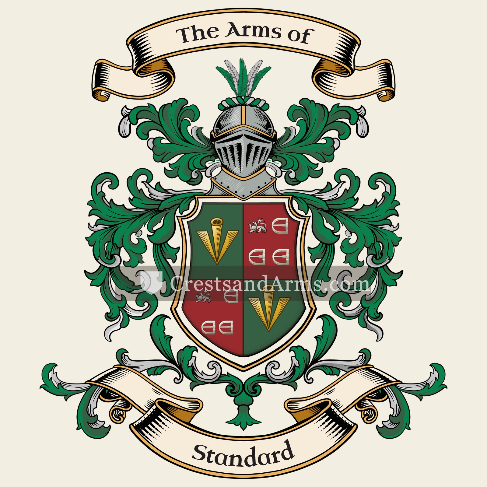 The Standard coat of arms, drawn from the recorded blazon