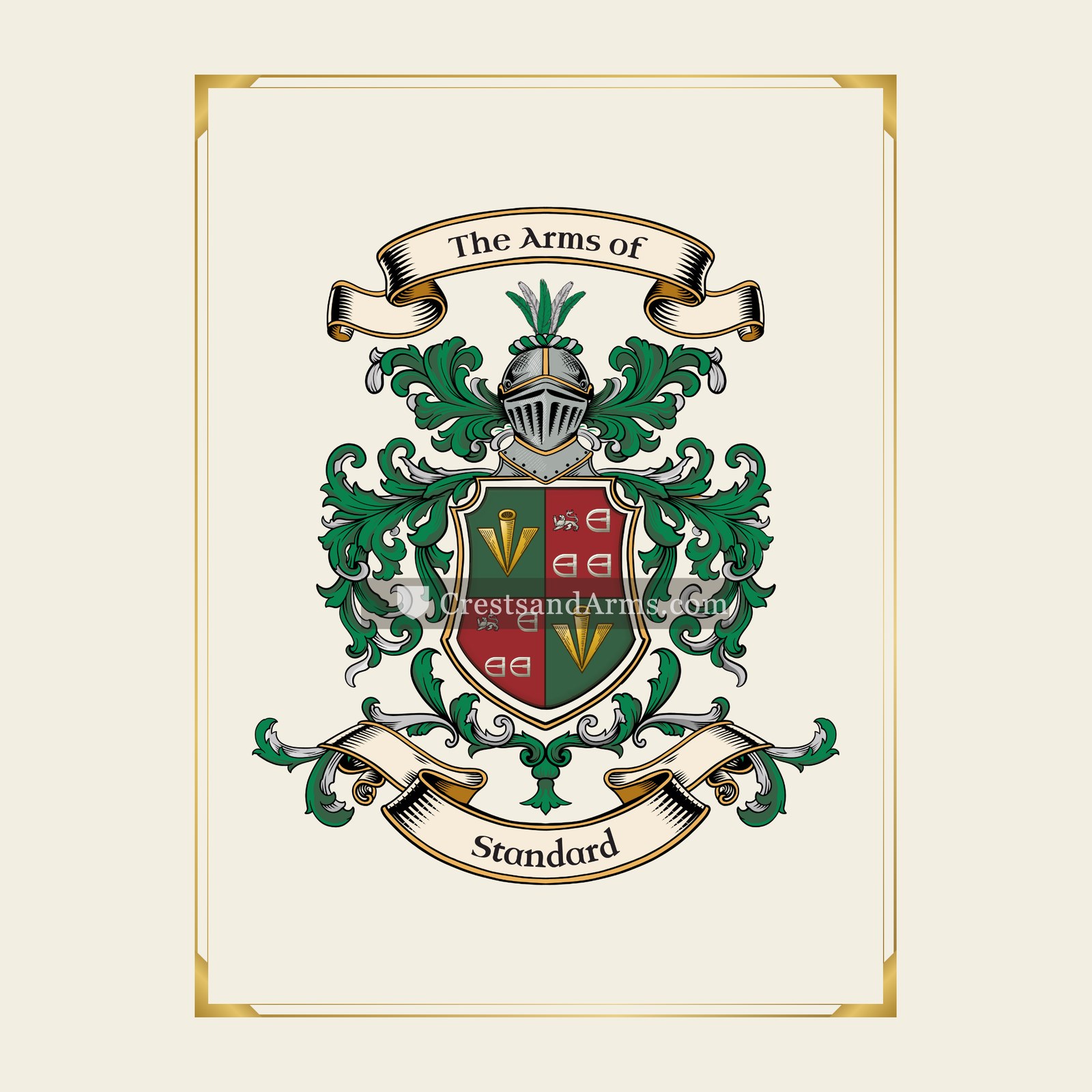 With gold border