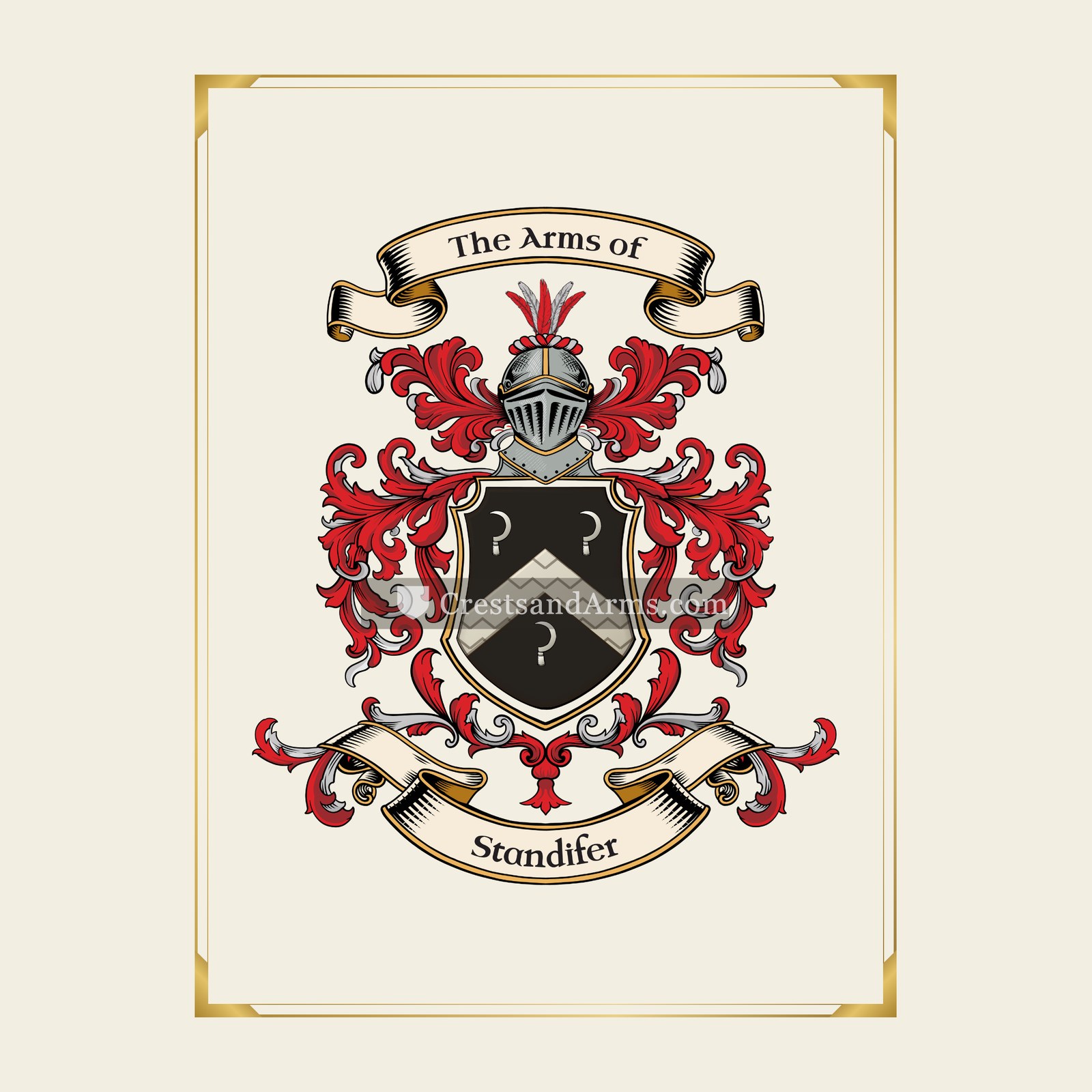 With gold border