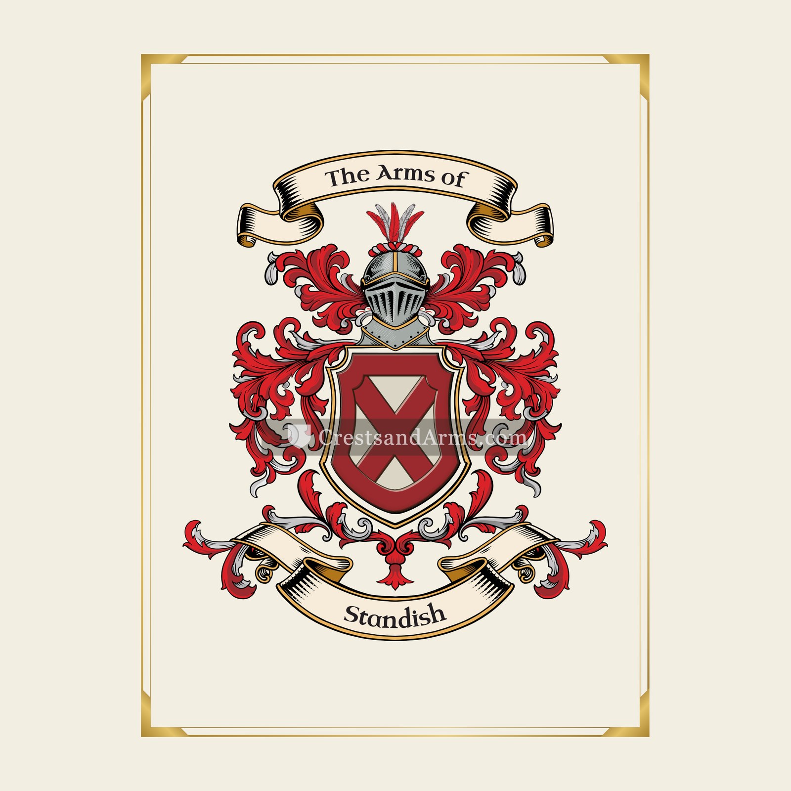 With gold border