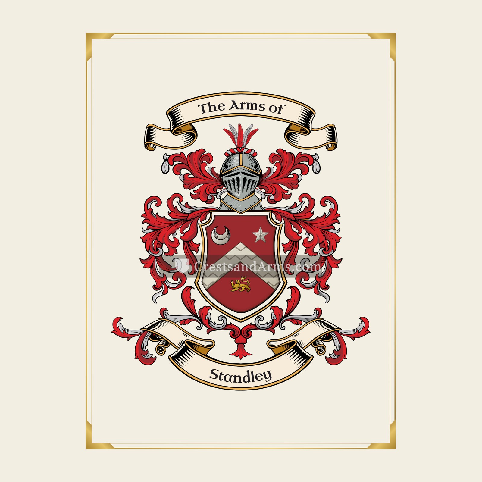 With gold border