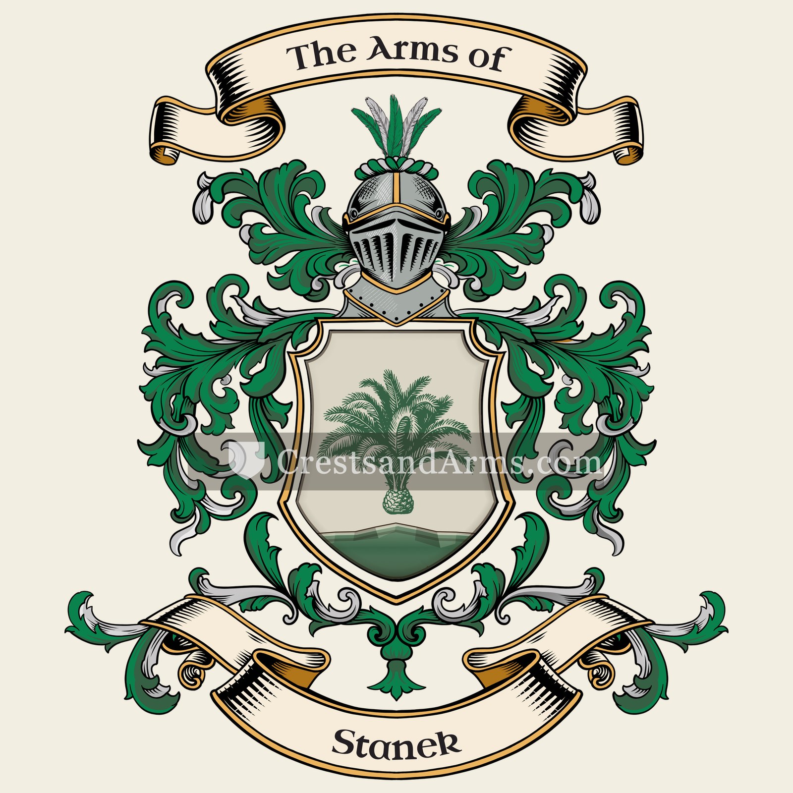 The Stanek coat of arms, drawn from the recorded blazon
