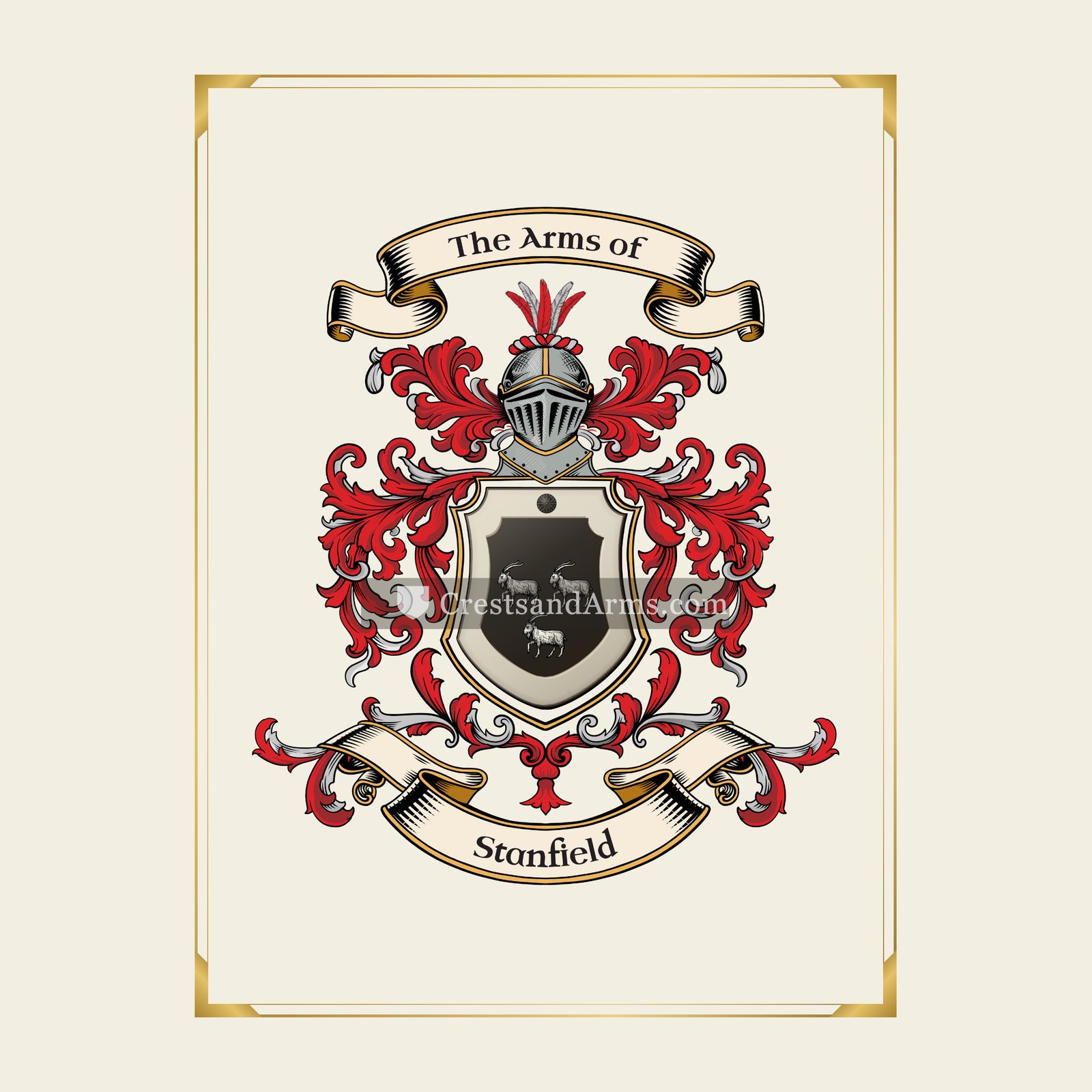 With gold border