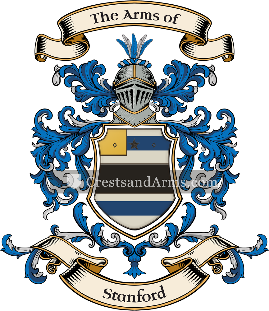 The Stanford coat of arms, drawn from the recorded blazon