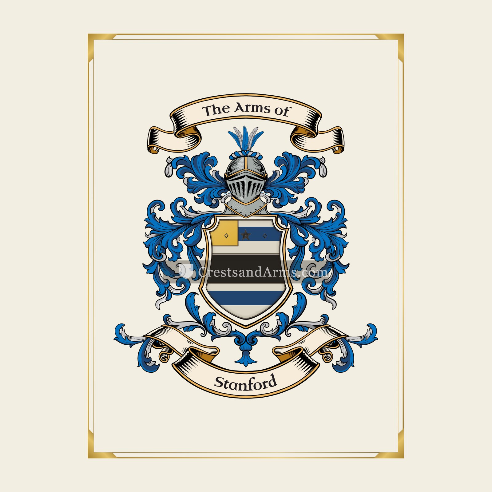 With gold border