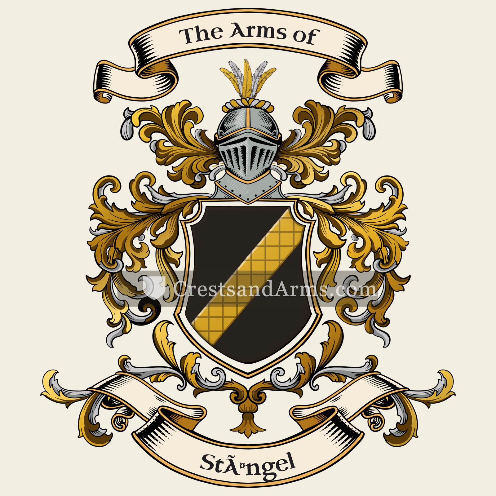 The Stängel coat of arms, drawn from the recorded blazon