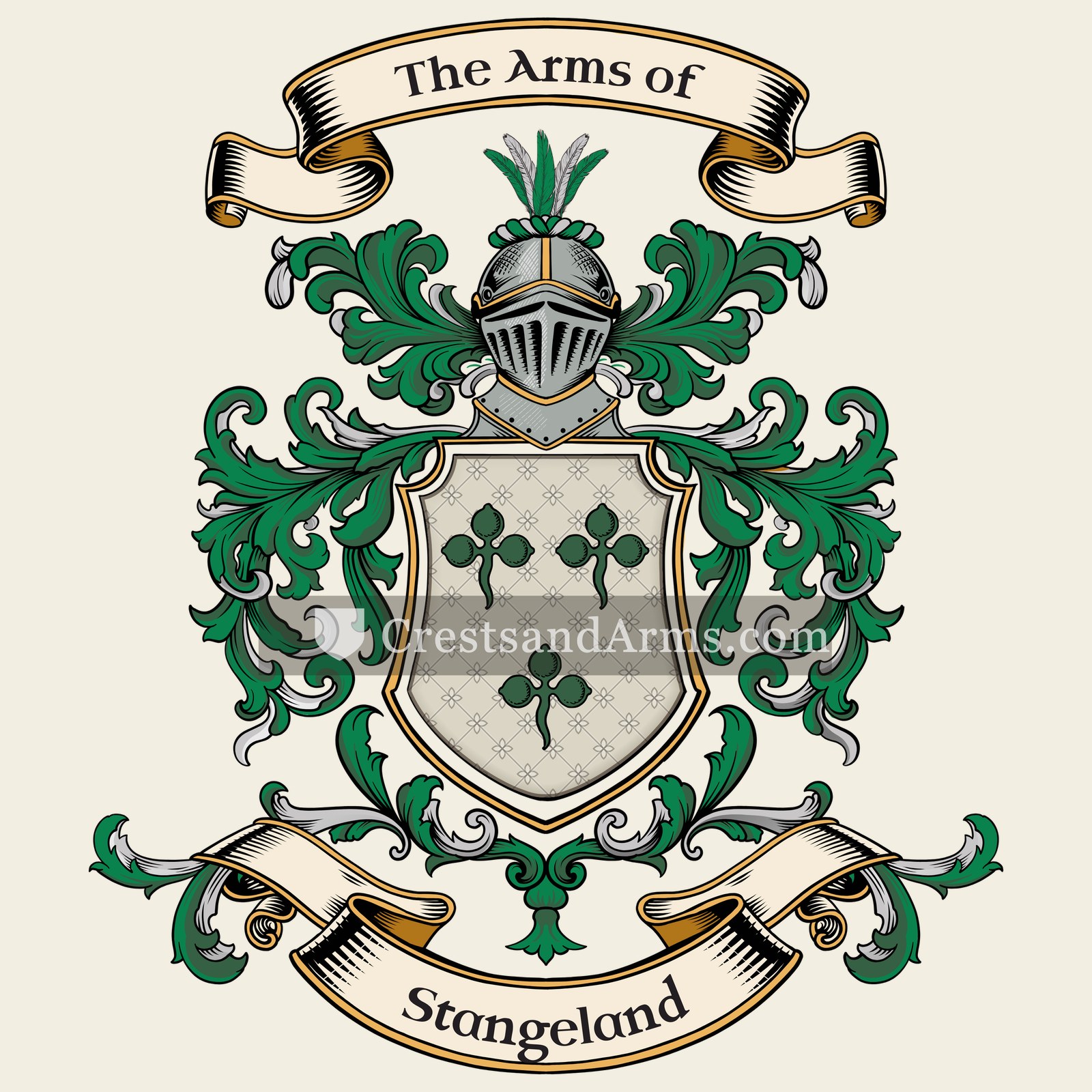 The Stangeland coat of arms, drawn from the recorded blazon