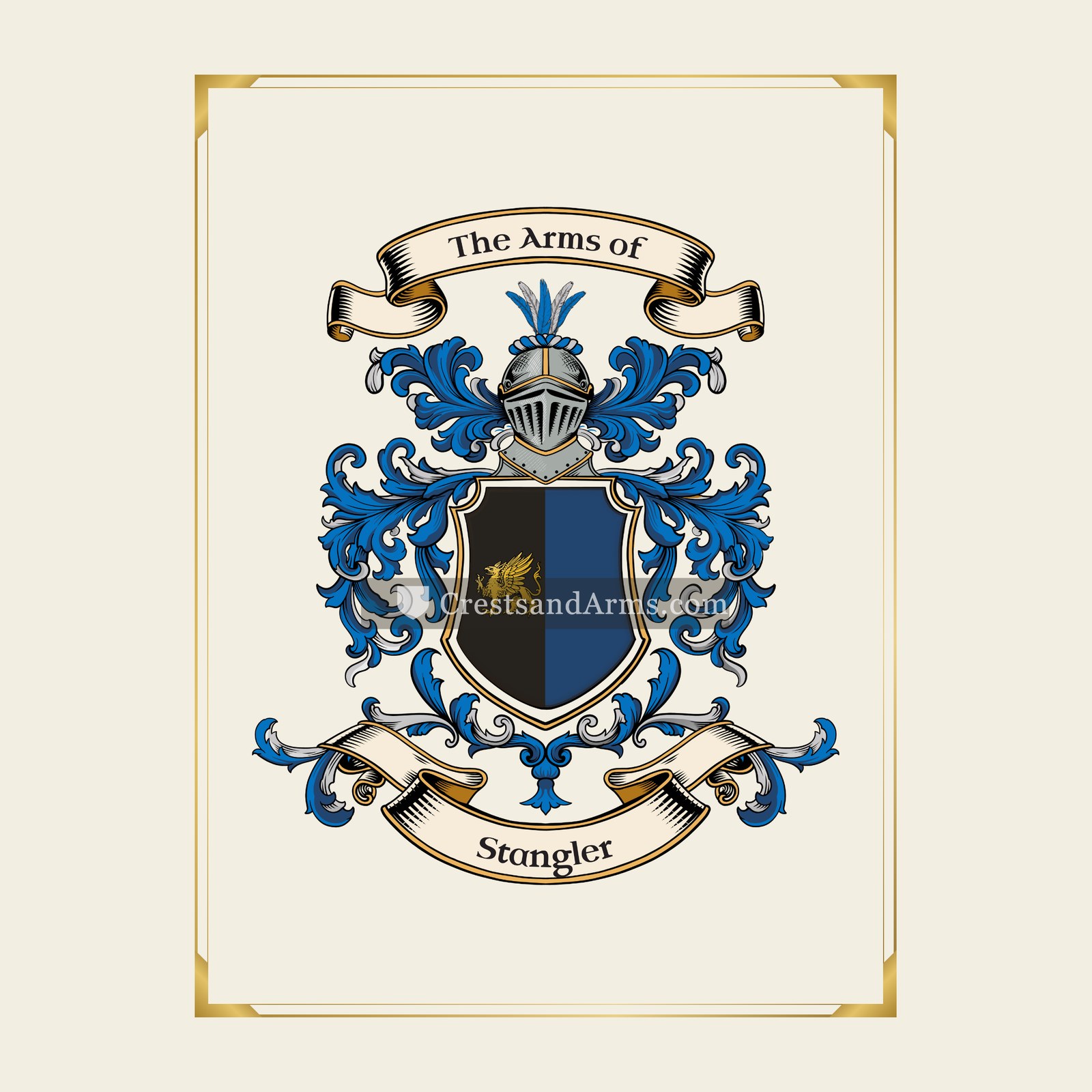 With gold border
