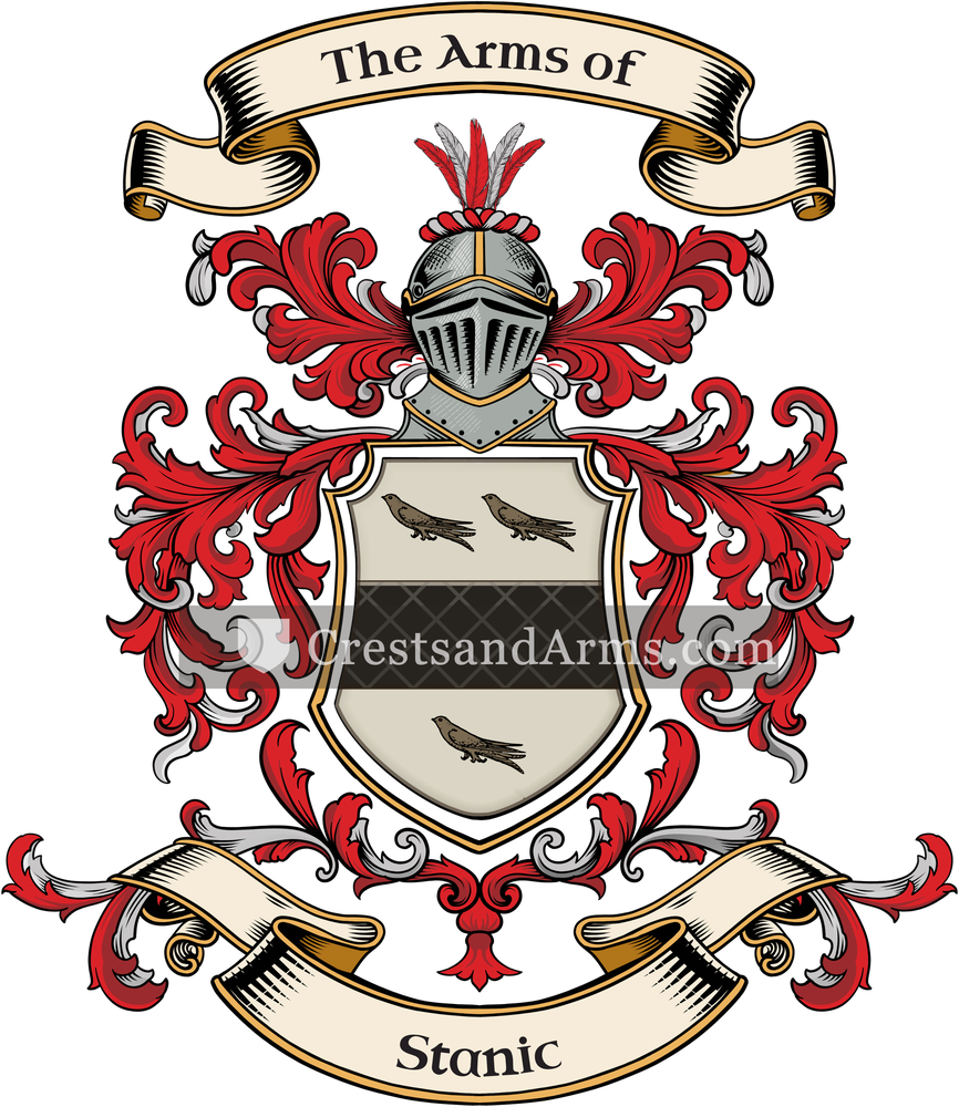 The Stanic coat of arms, drawn from the recorded blazon