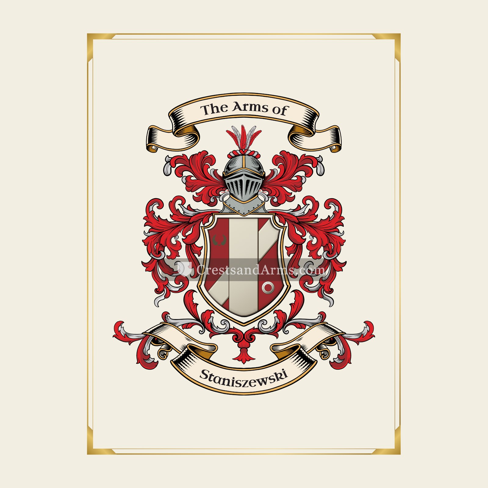 With gold border