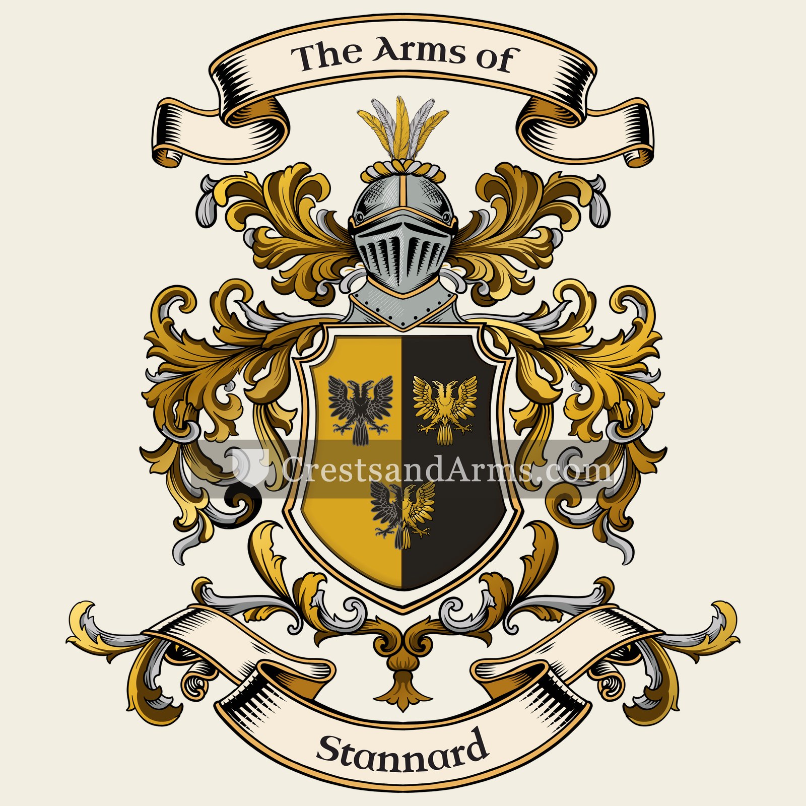 The Stannard coat of arms, drawn from the recorded blazon