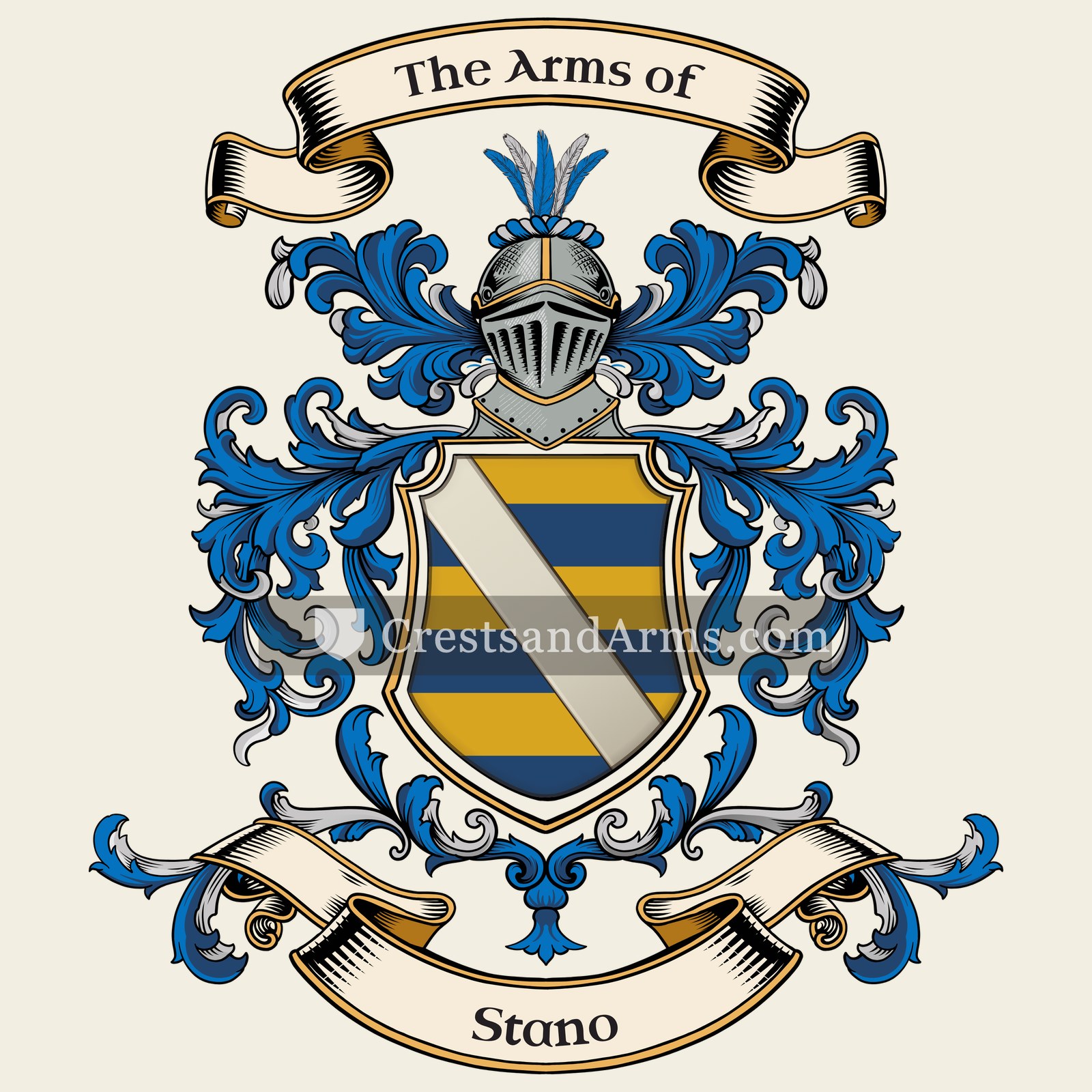 The Stano coat of arms, drawn from the recorded blazon
