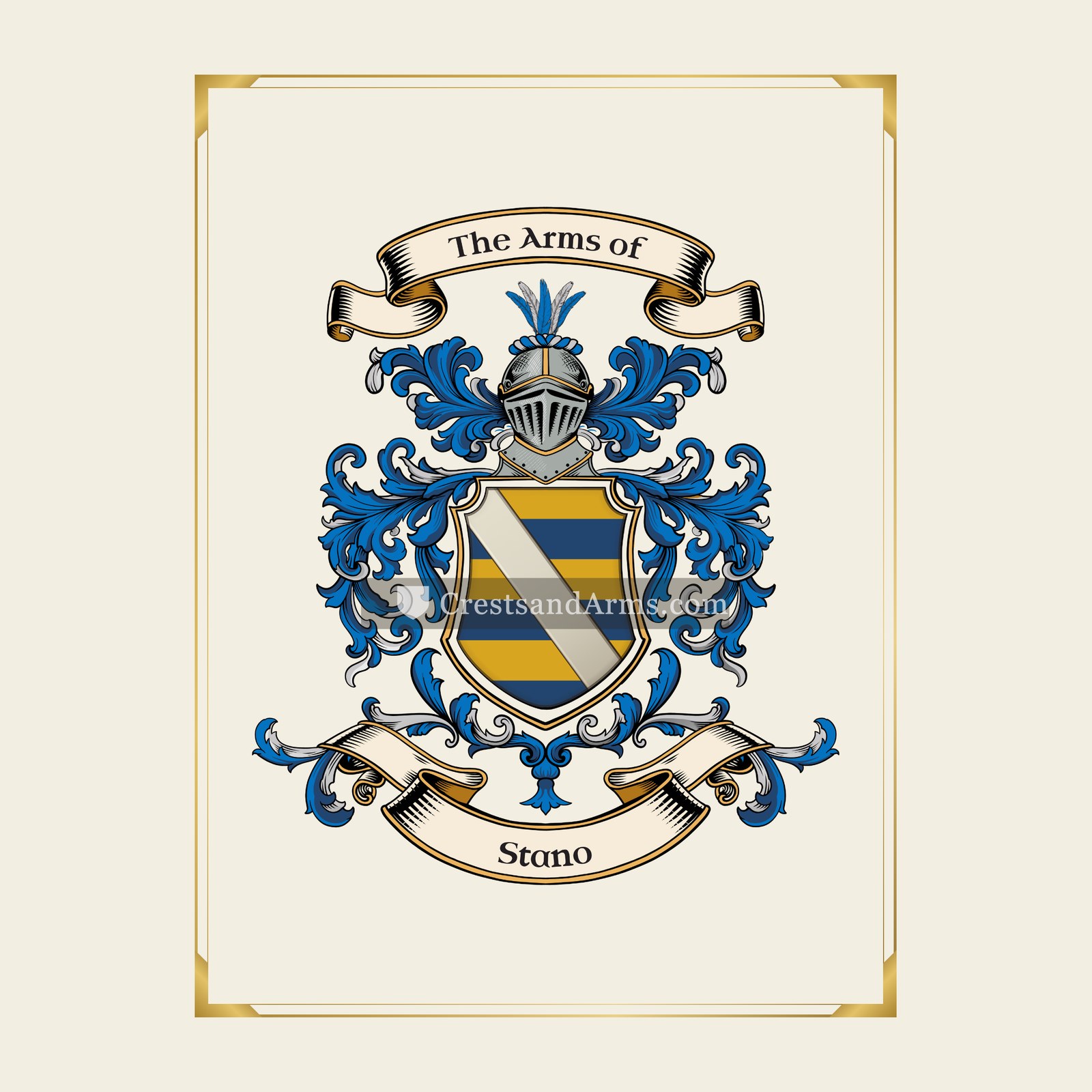 With gold border