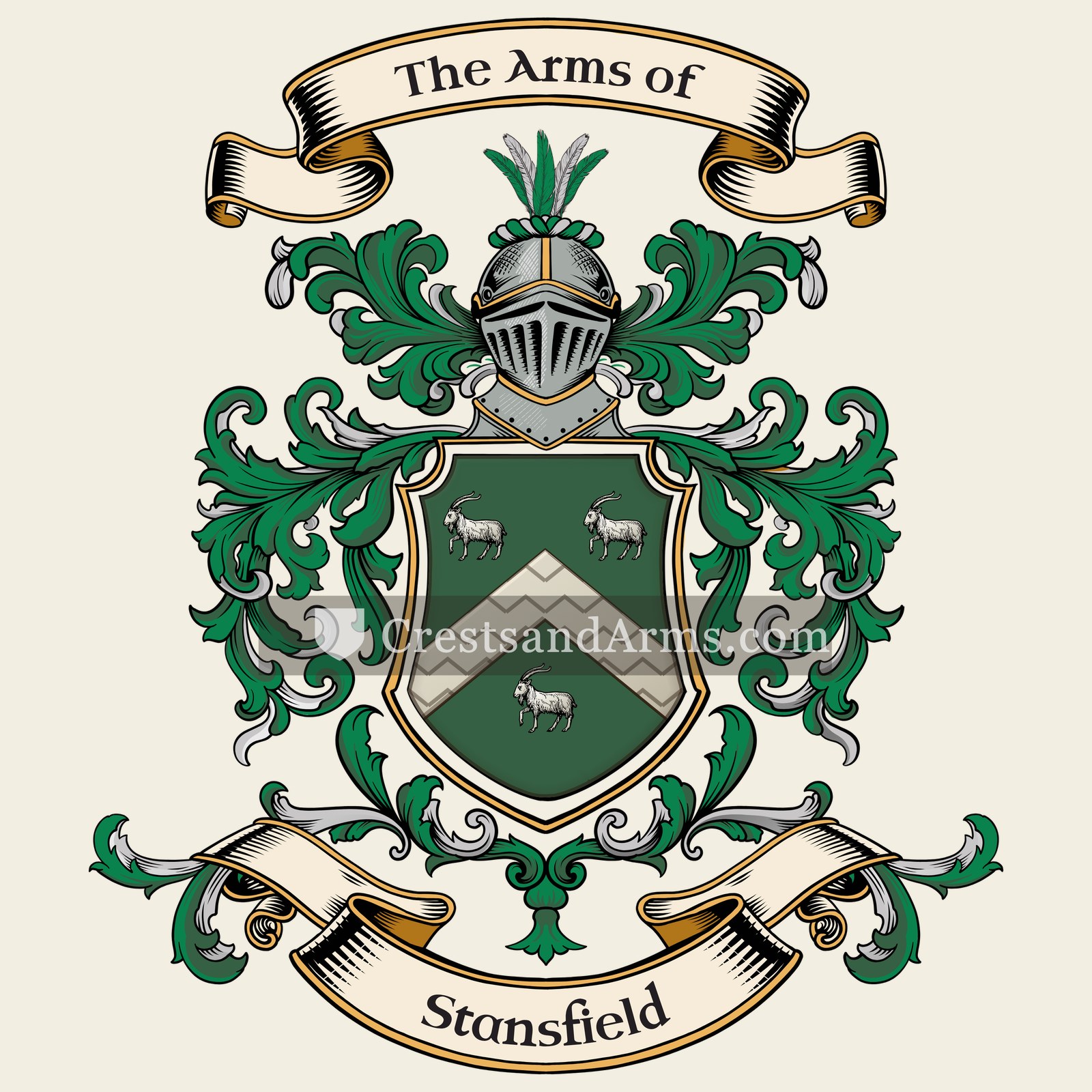 The Stansfield coat of arms, drawn from the recorded blazon