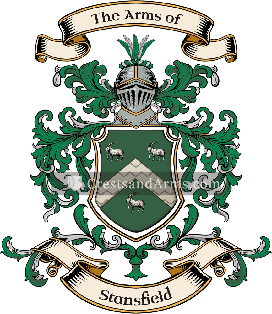 The Stansfield coat of arms, drawn from the recorded blazon