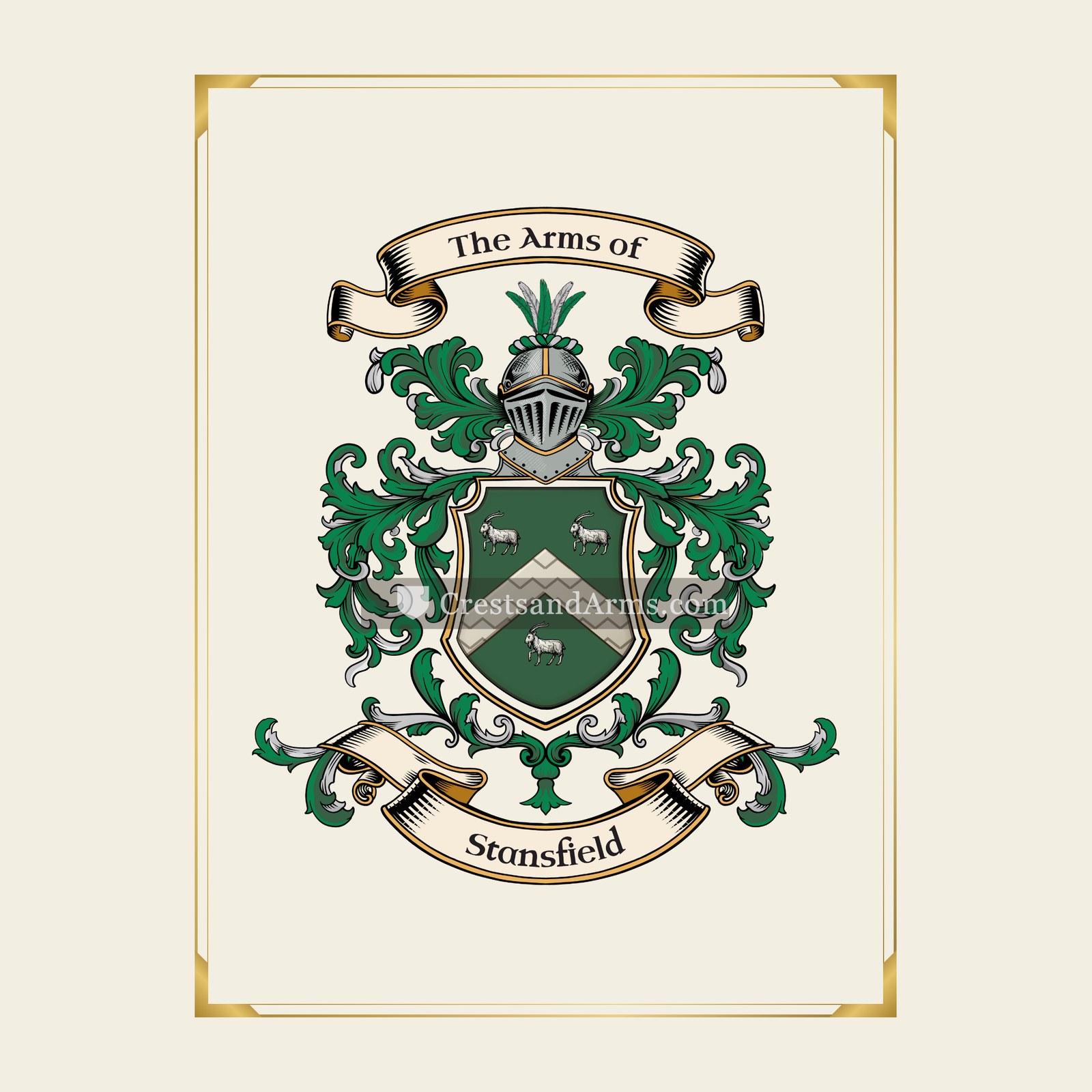 With gold border
