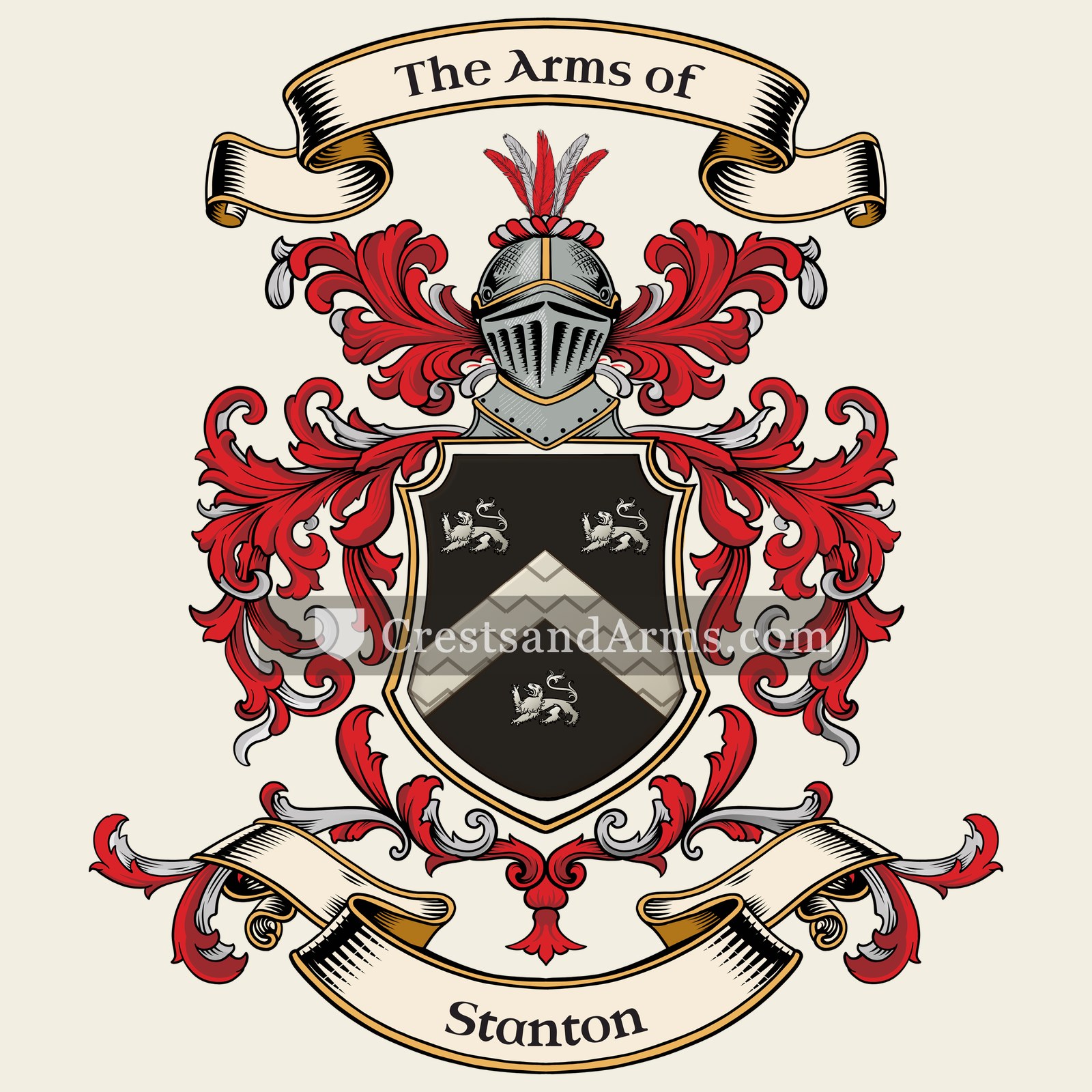 The Stanton coat of arms, drawn from the recorded blazon