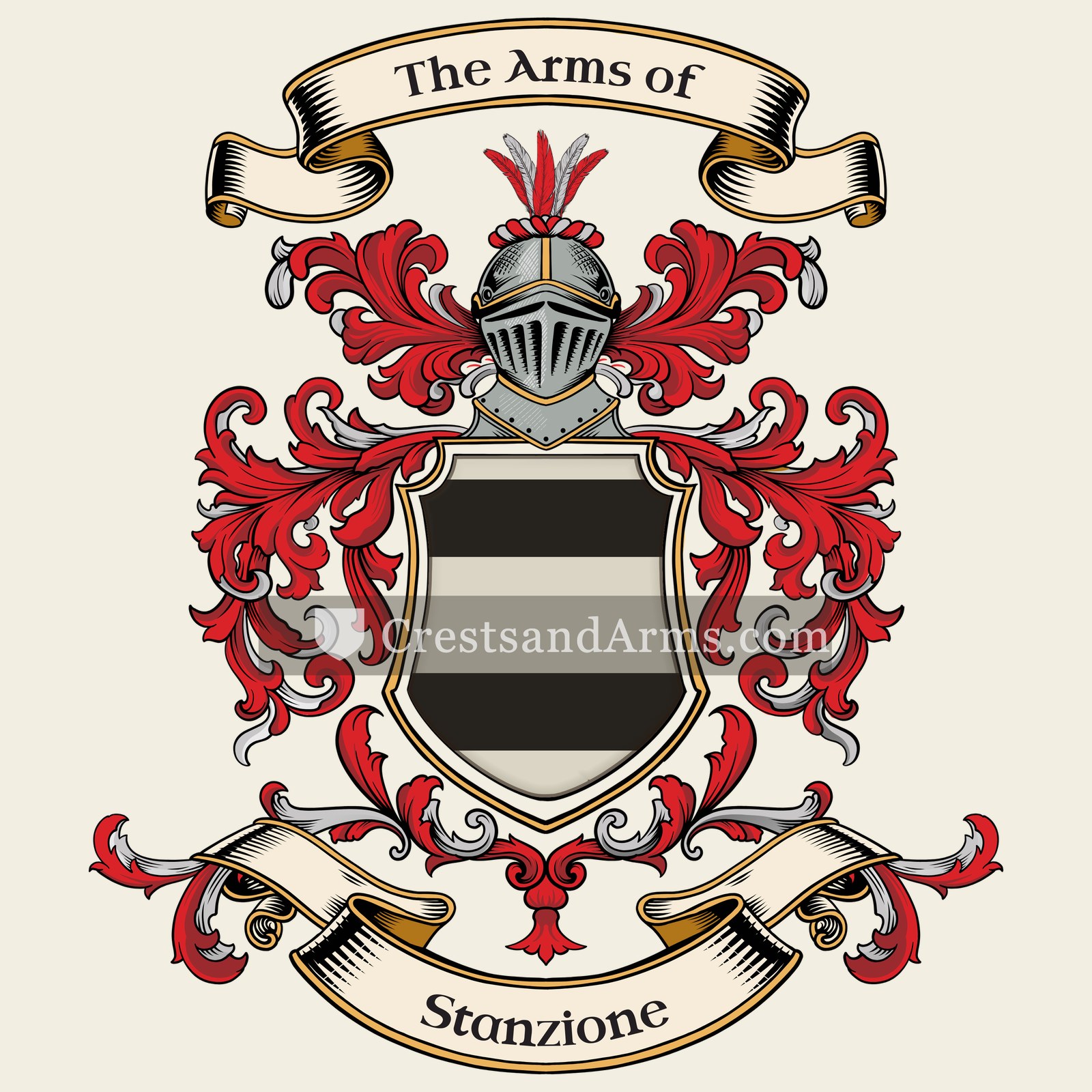The Stanzione coat of arms, drawn from the recorded blazon