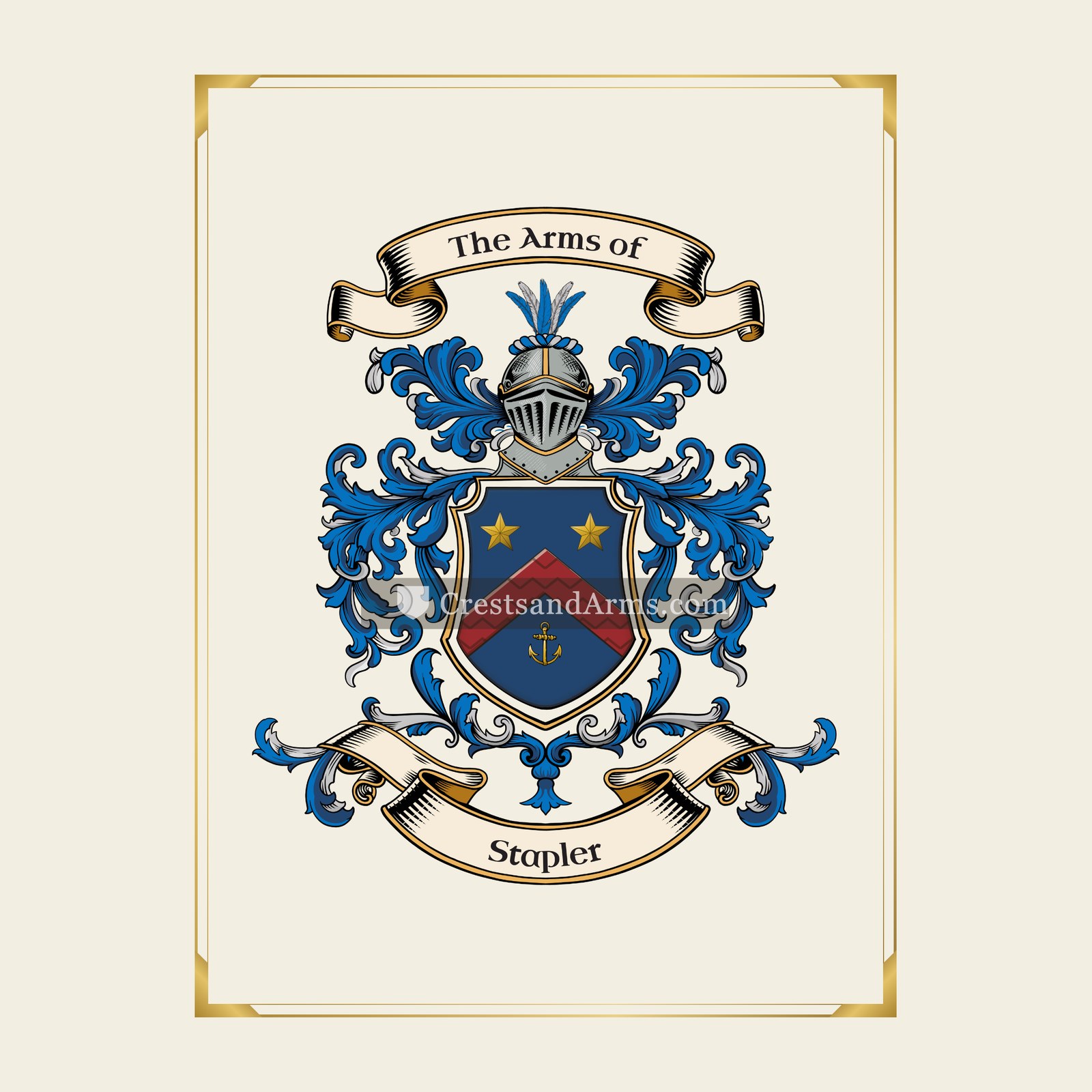With gold border