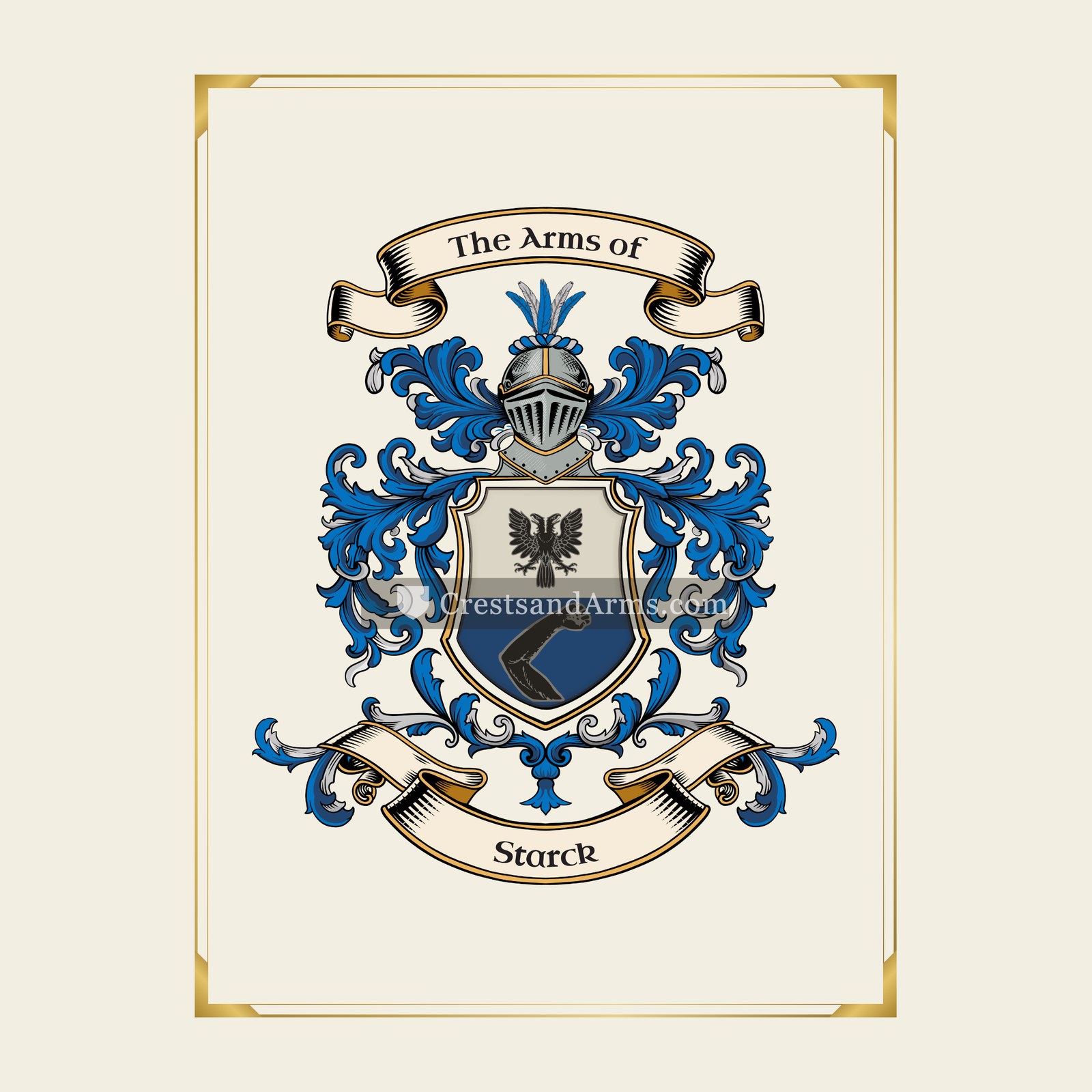 With gold border