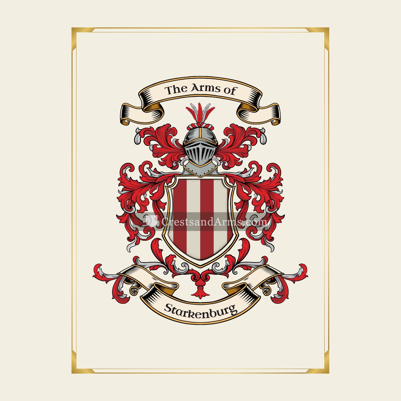 With gold border
