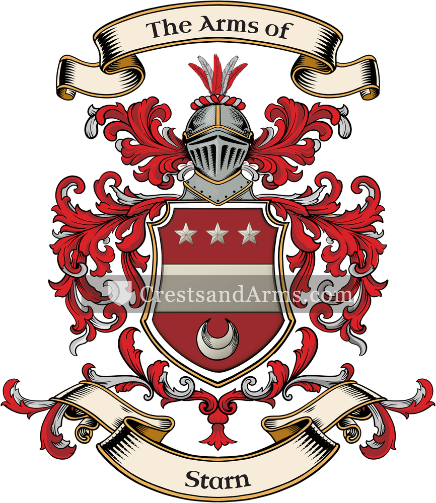 The Starn coat of arms, drawn from the recorded blazon