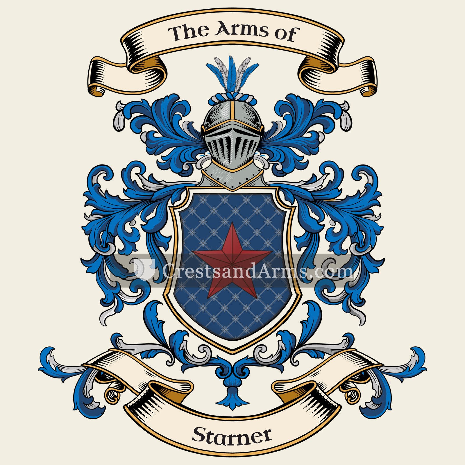 The Starner coat of arms, drawn from the recorded blazon