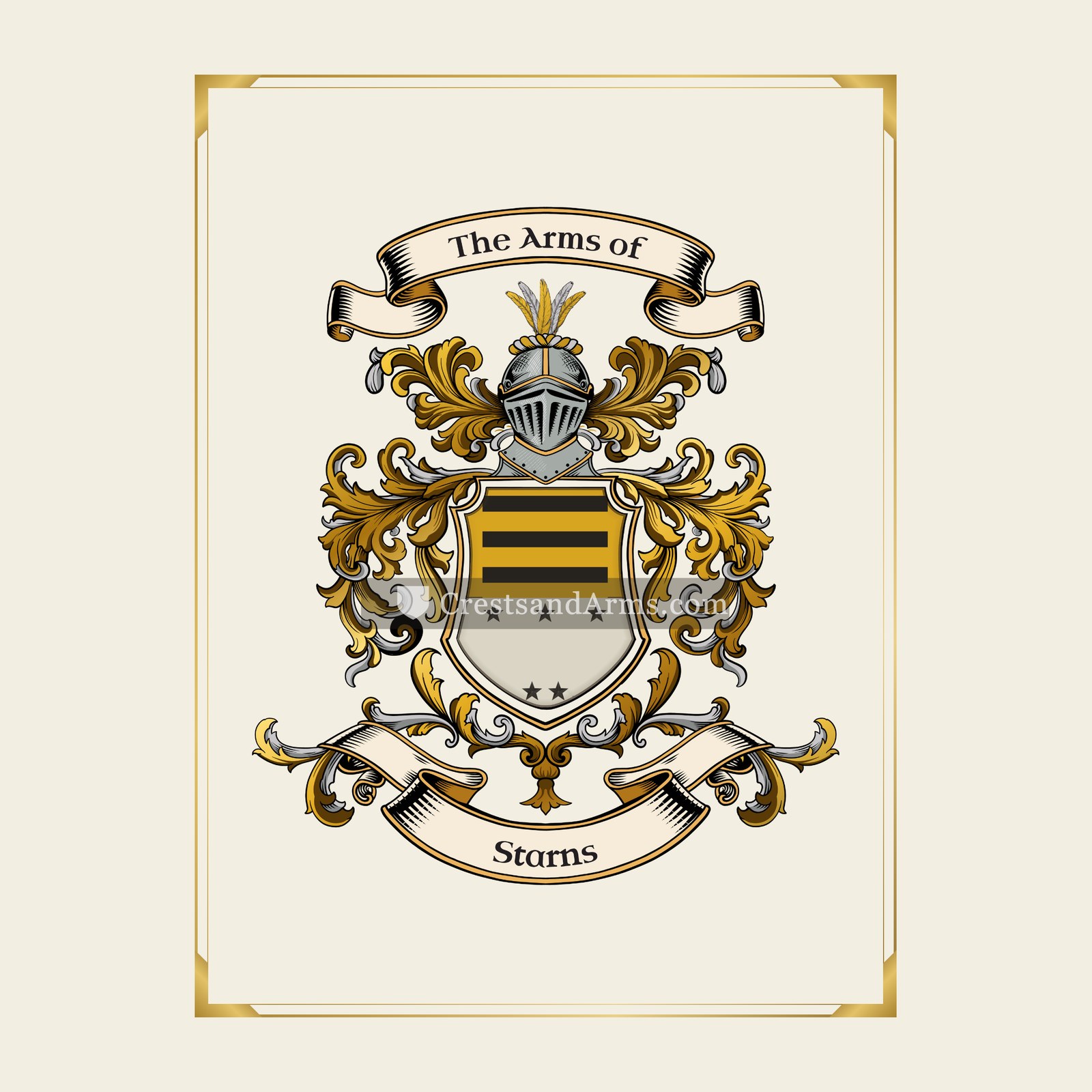 With gold border