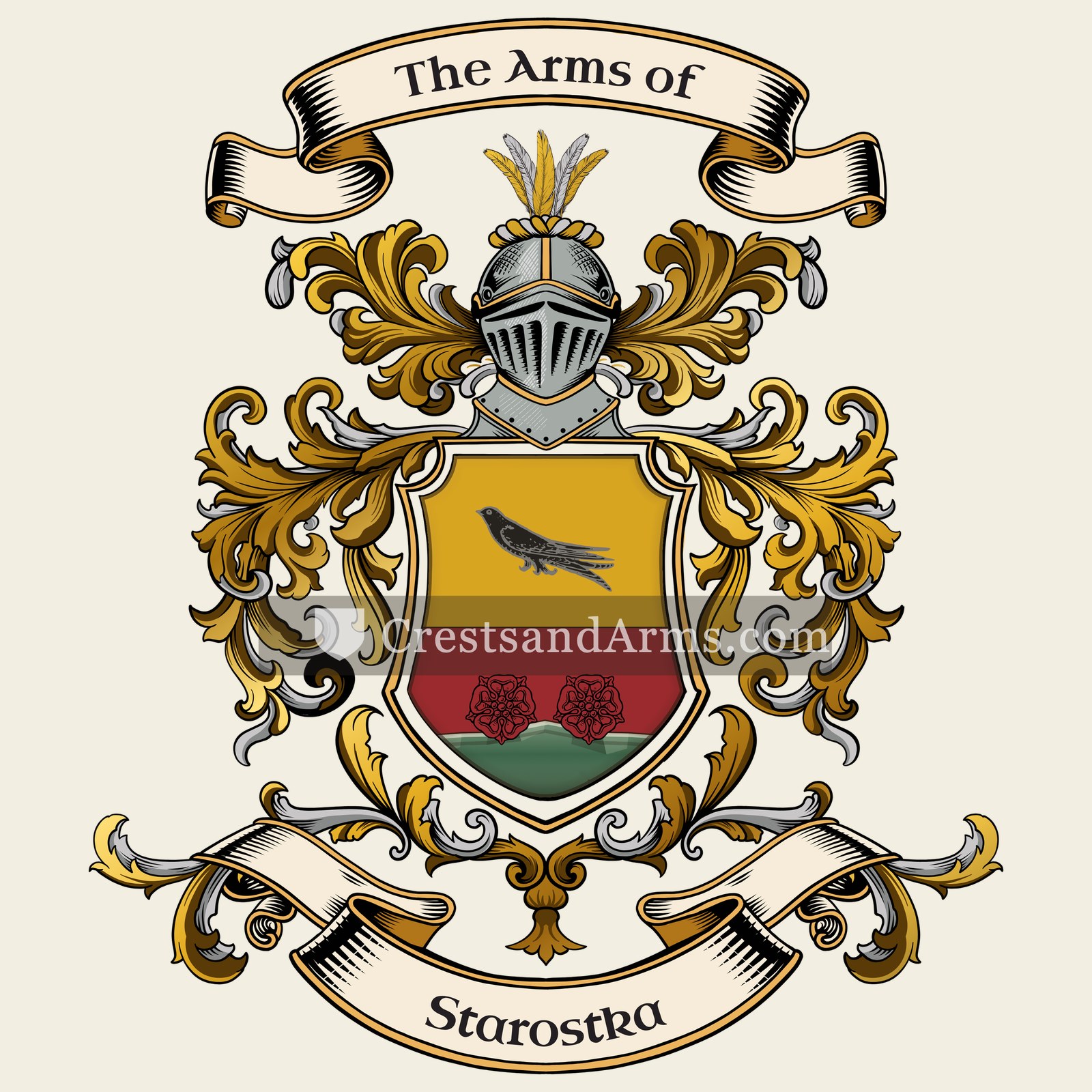 The Starostka coat of arms, drawn from the recorded blazon