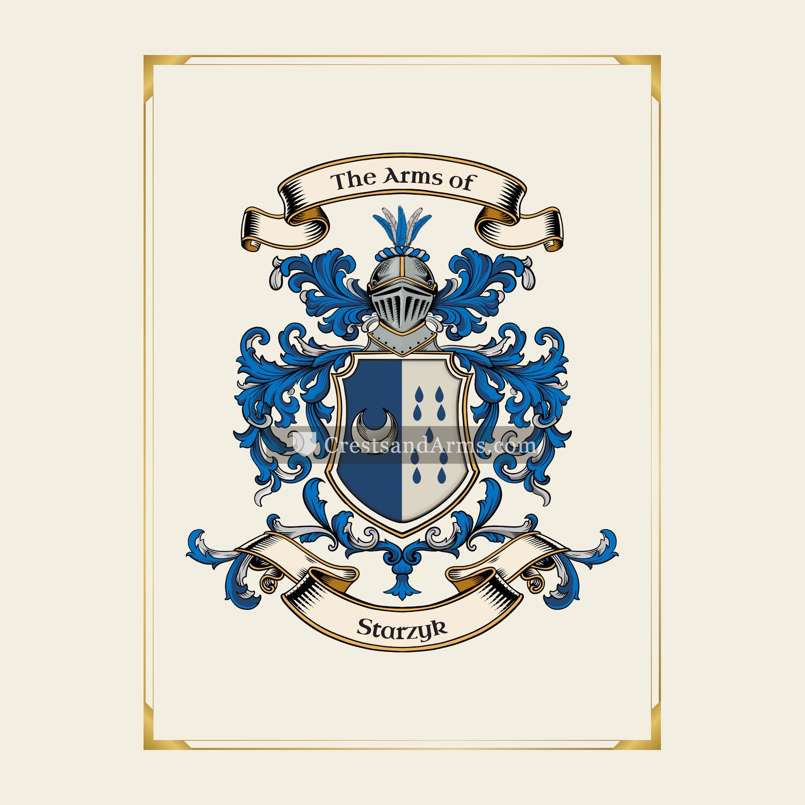 With gold border