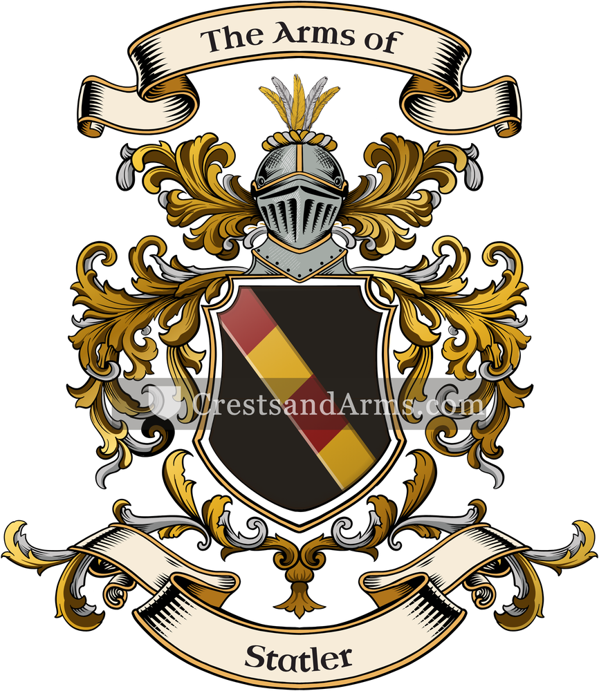 The Statler coat of arms, drawn from the recorded blazon