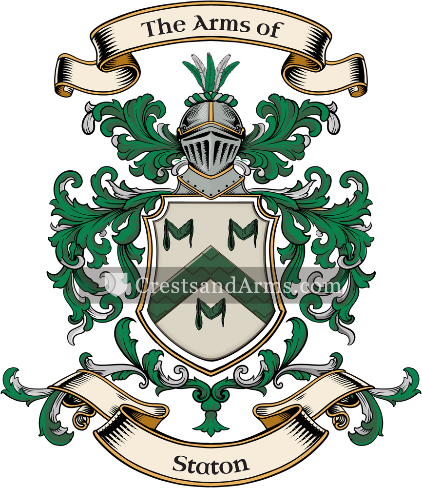 The Staton coat of arms, drawn from the recorded blazon