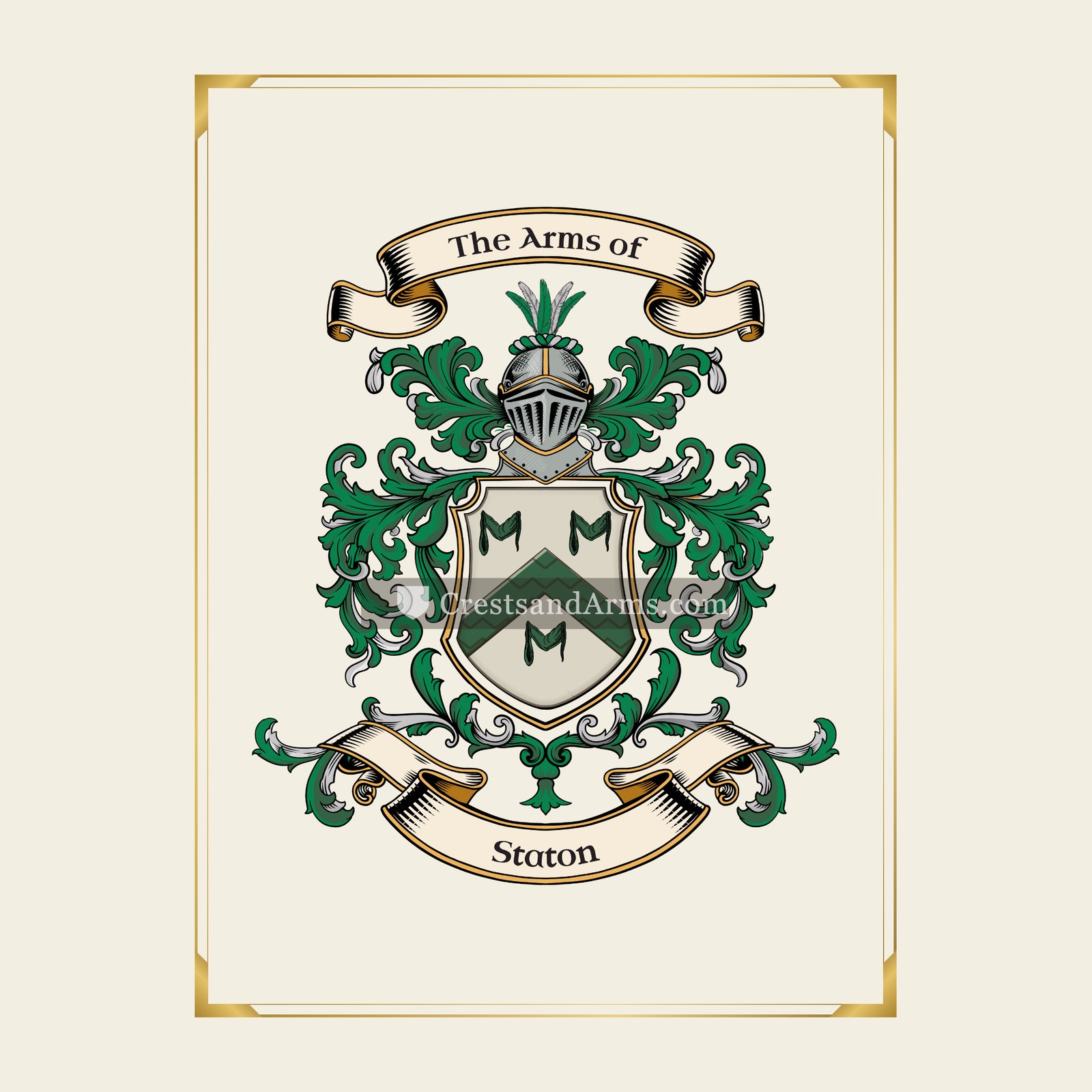 With gold border