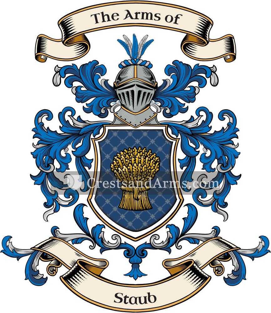 The Staub coat of arms, drawn from the recorded blazon