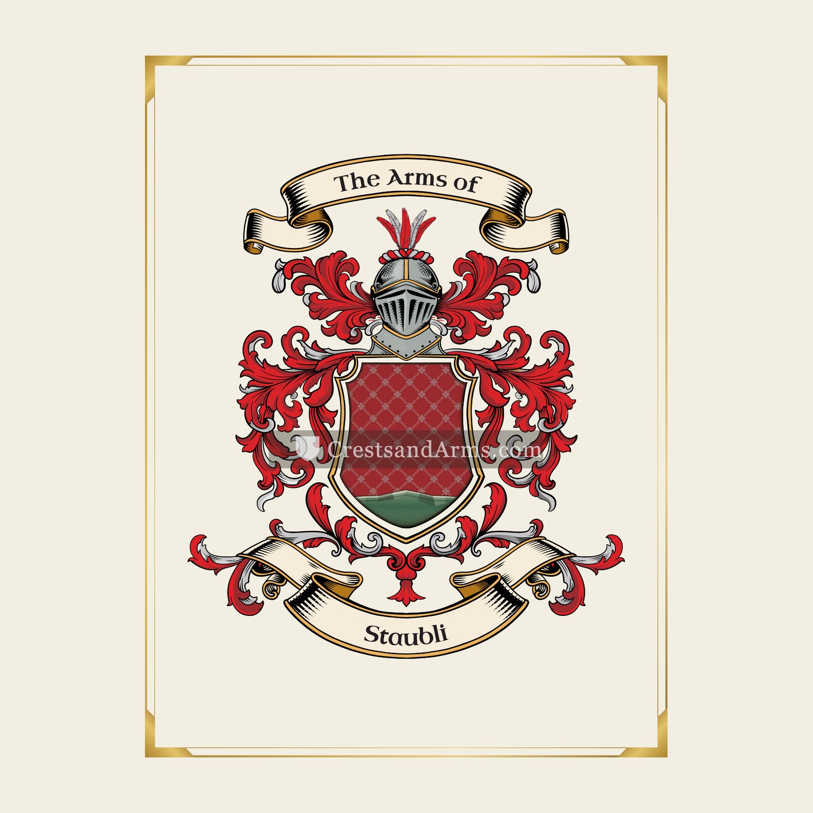 With gold border