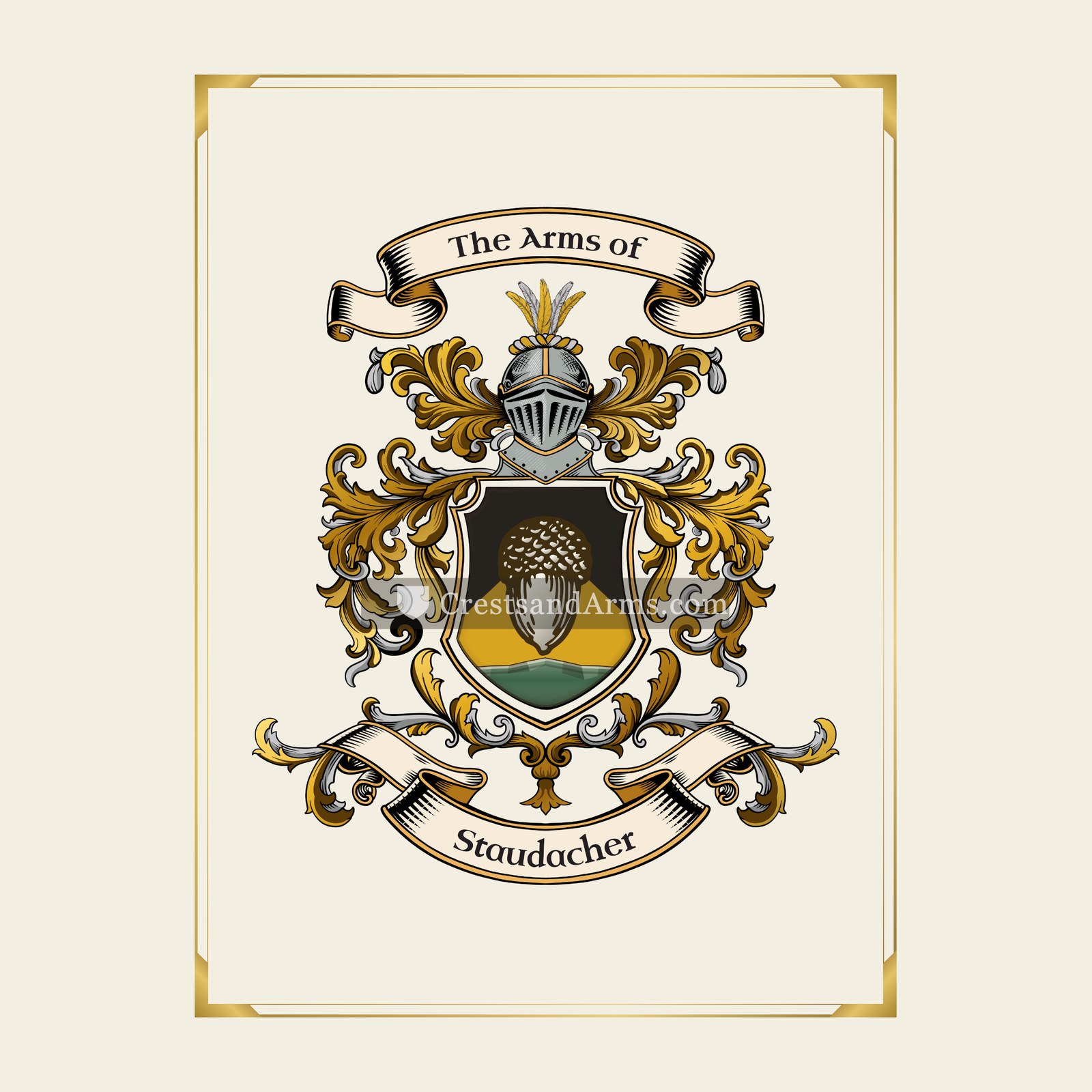 With gold border