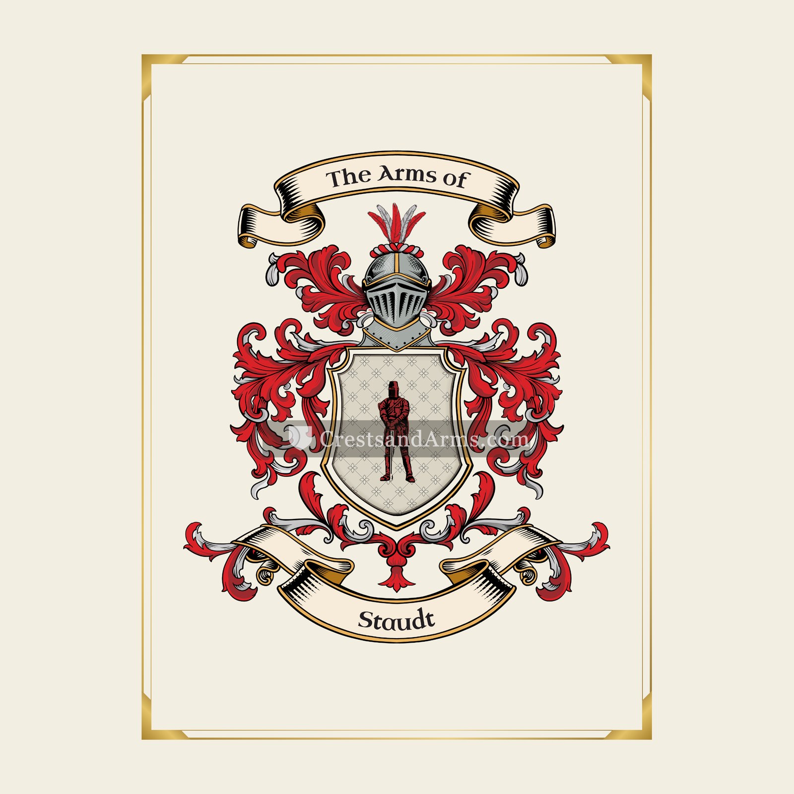 With gold border