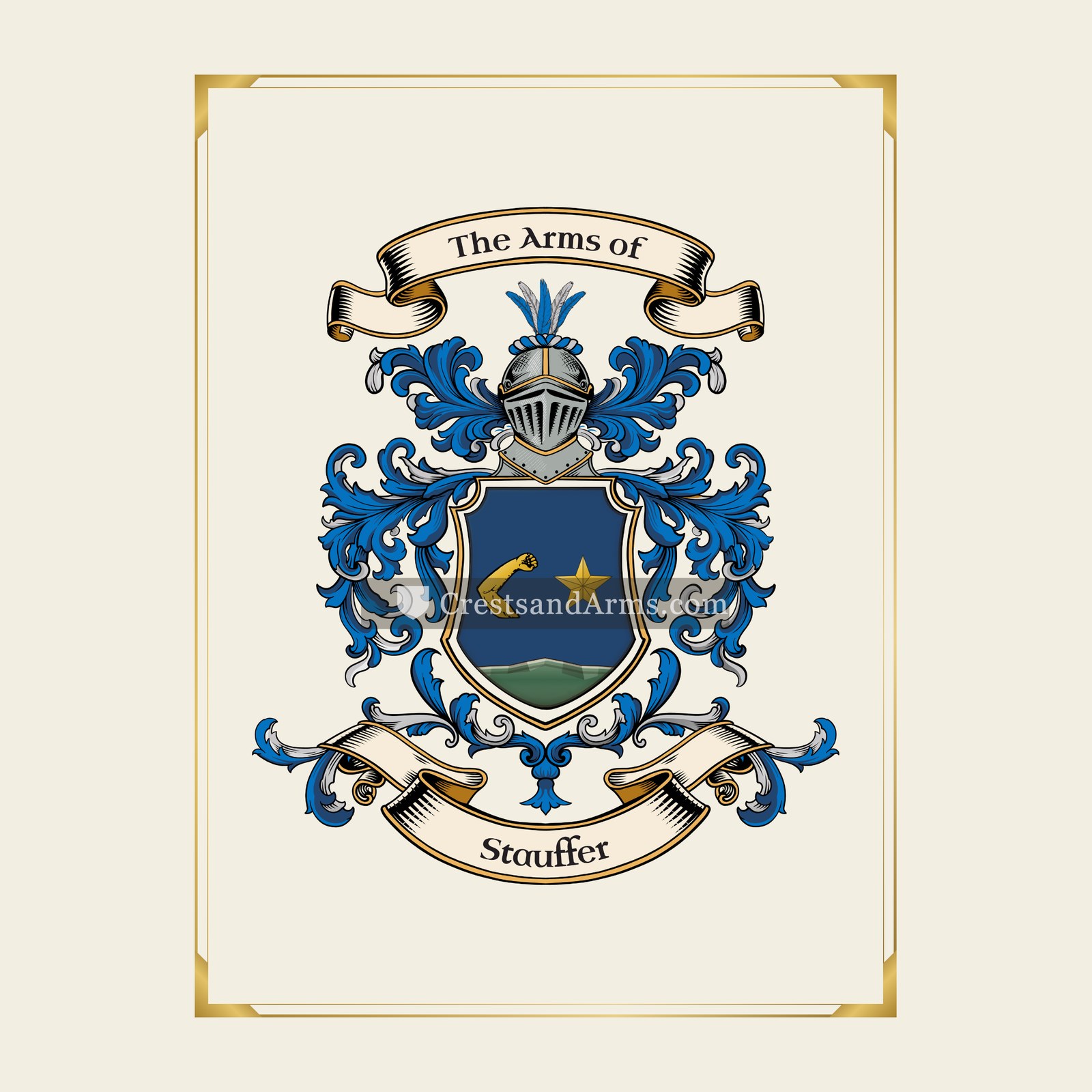 With gold border