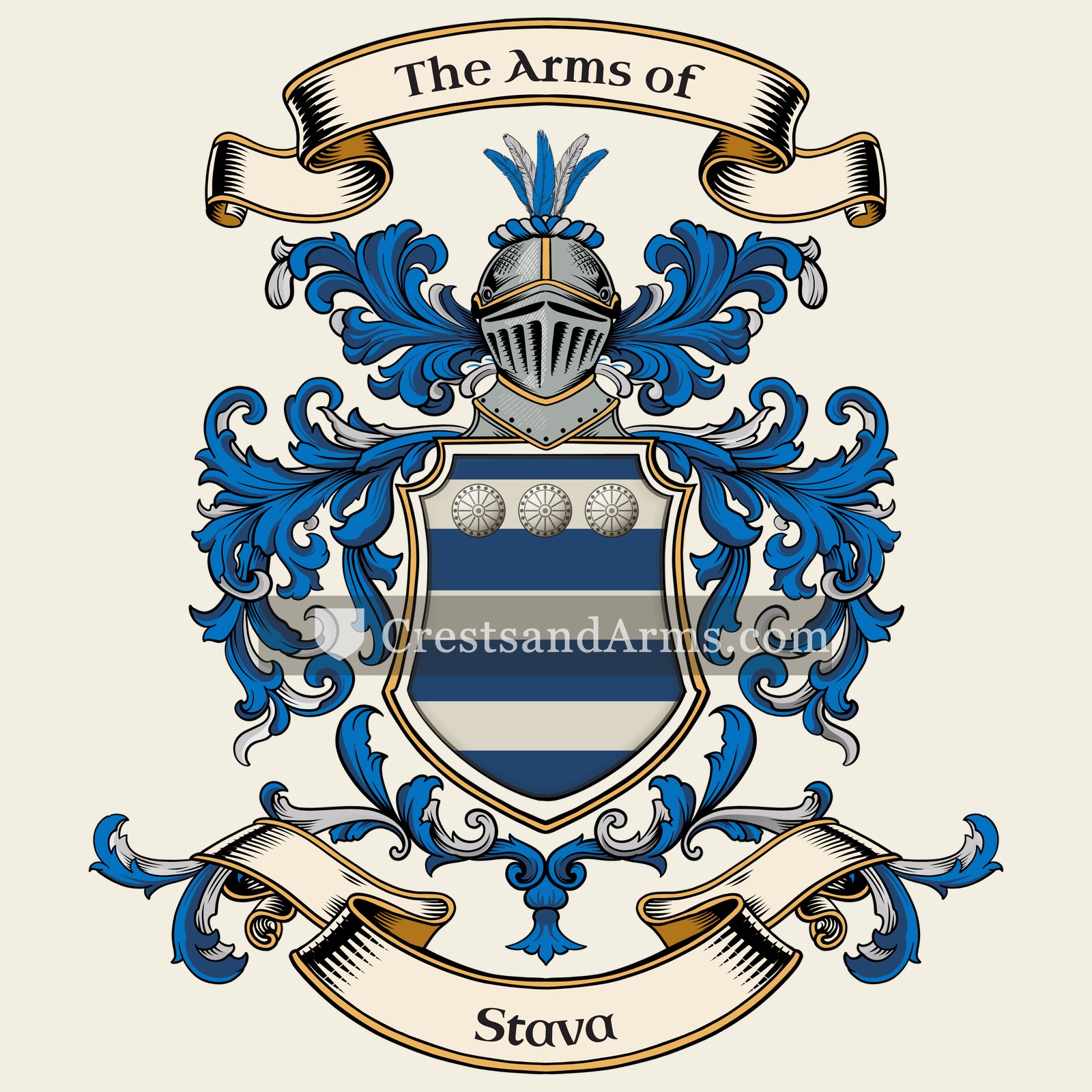 The Stava coat of arms, drawn from the recorded blazon
