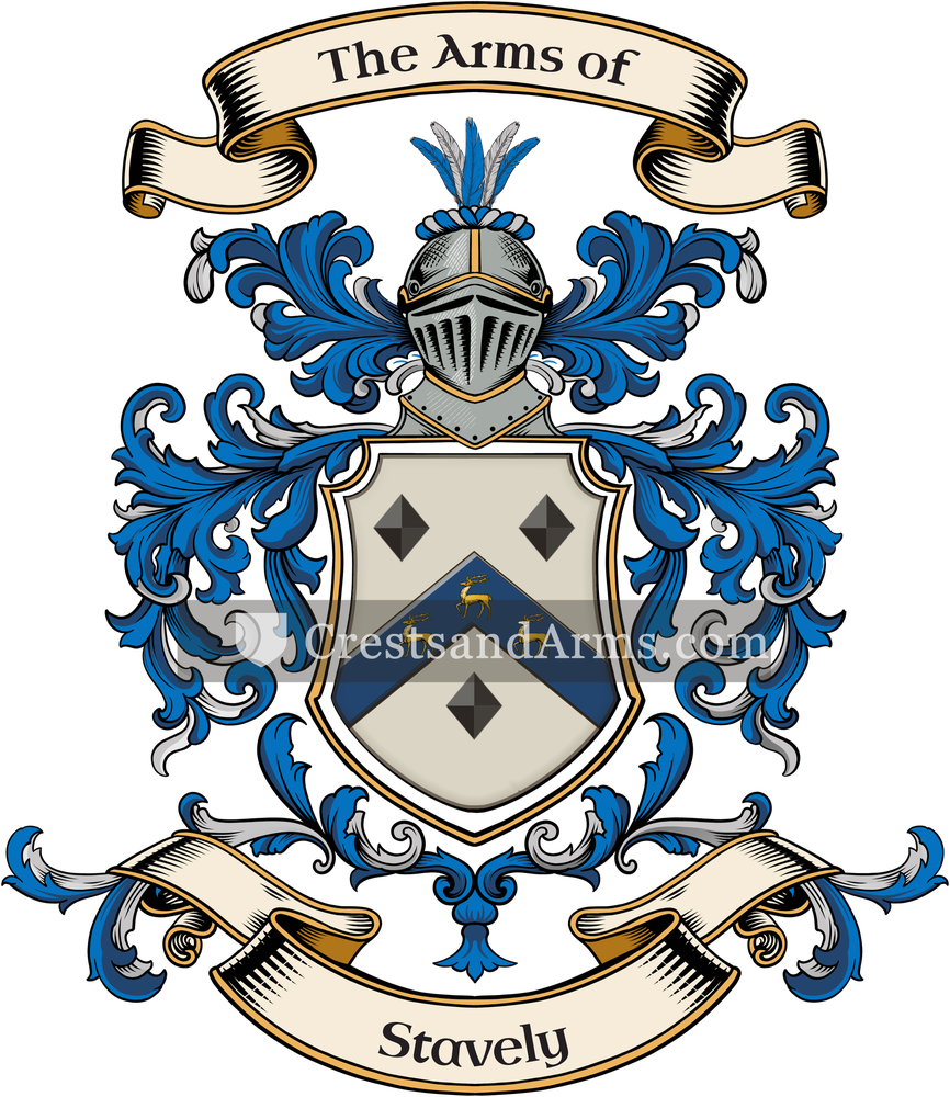 The Stavely coat of arms, drawn from the recorded blazon