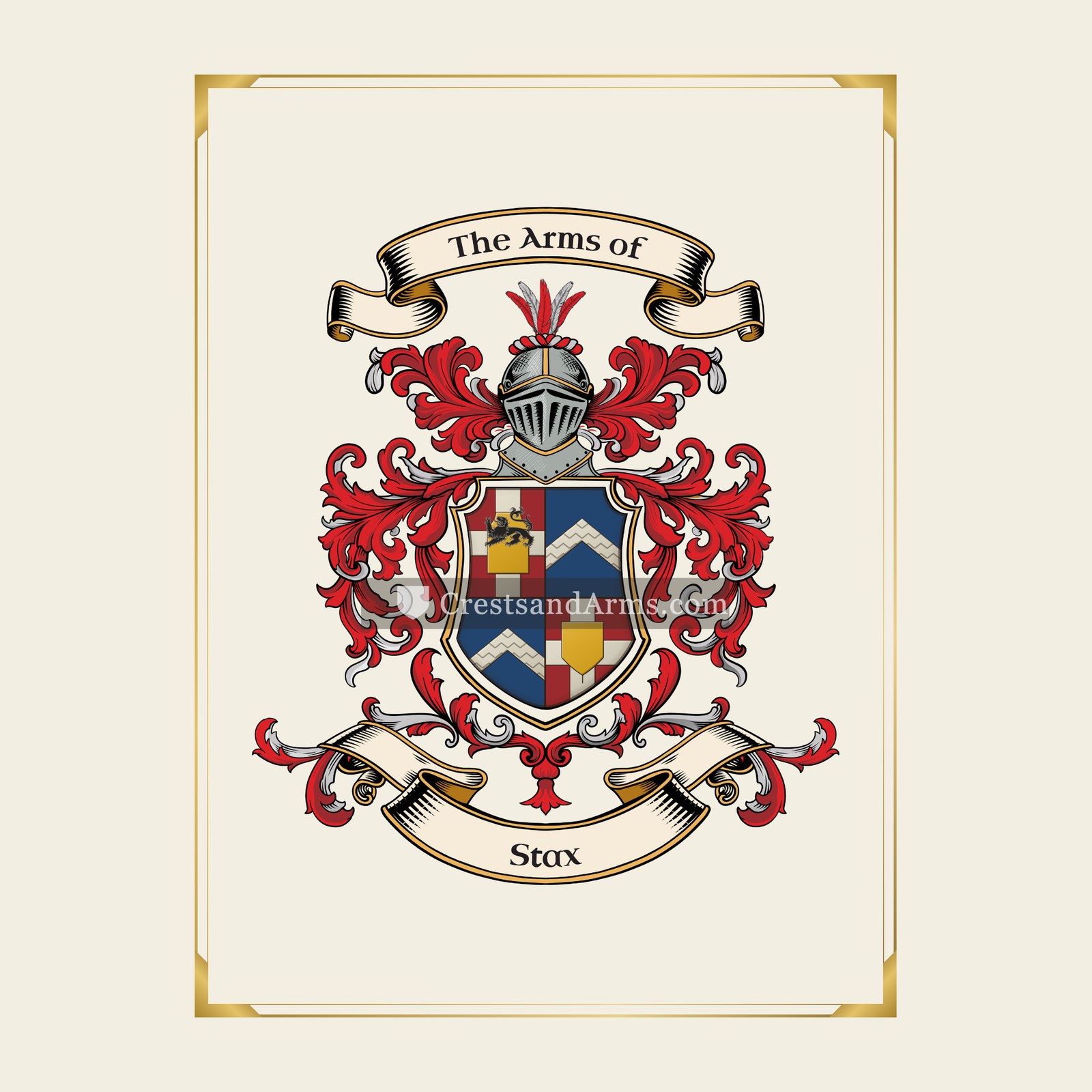 With gold border
