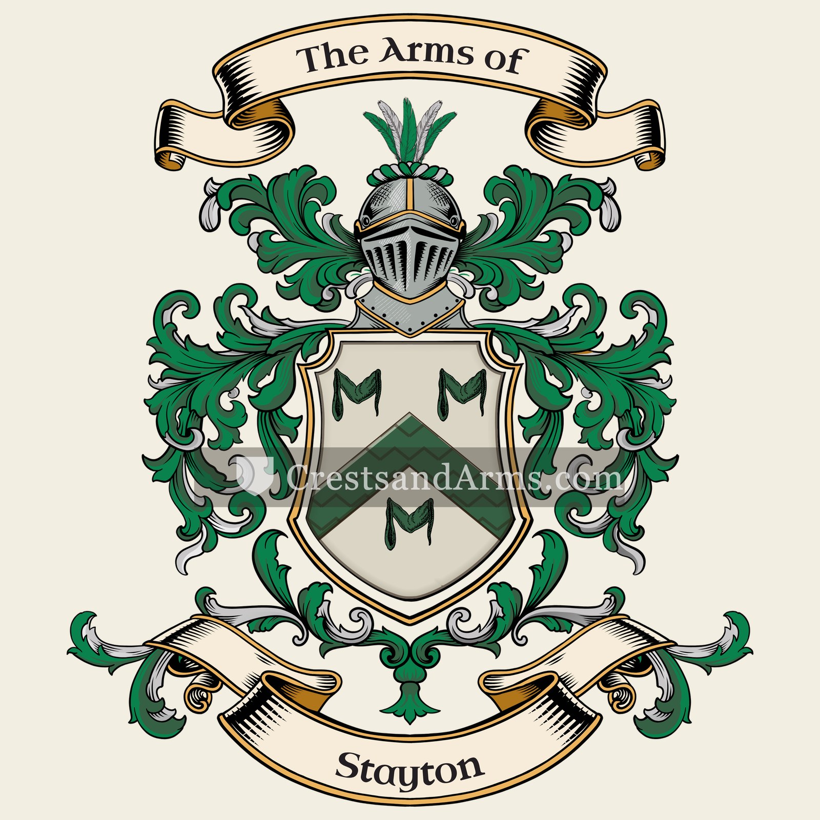 The Stayton coat of arms, drawn from the recorded blazon