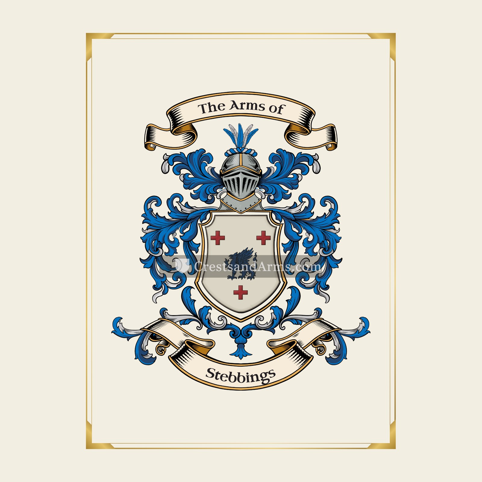With gold border