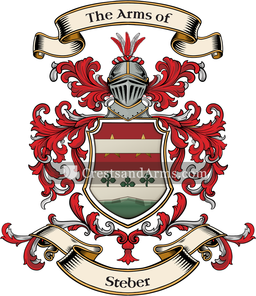 The Steber coat of arms, drawn from the recorded blazon
