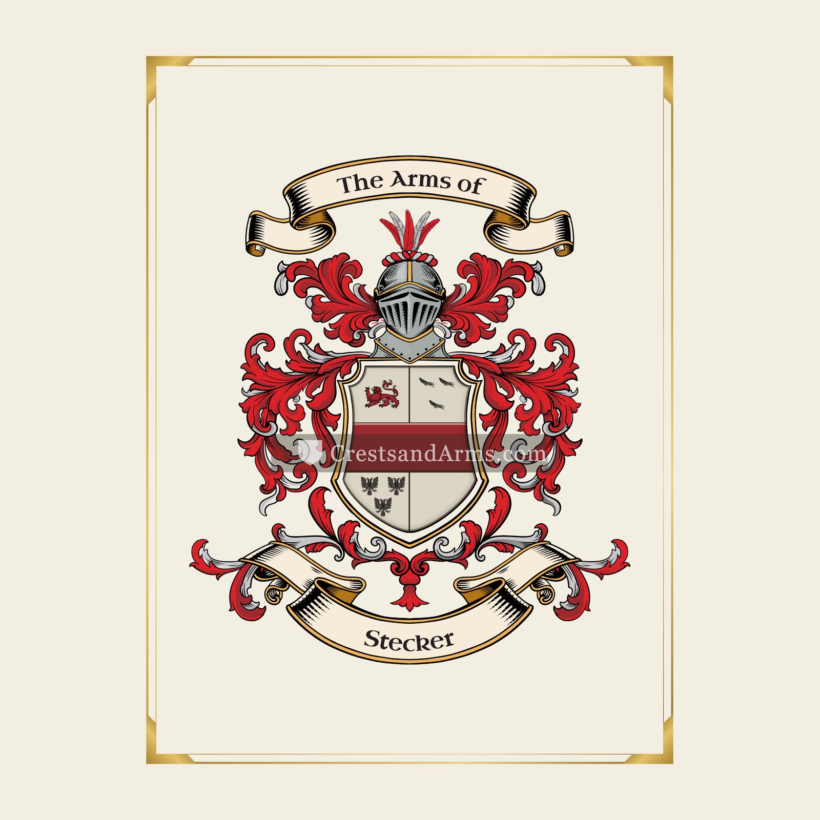 With gold border