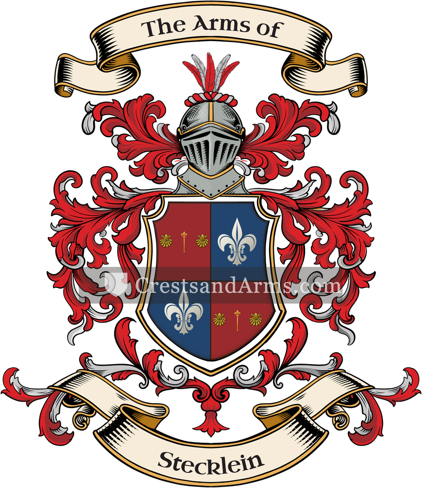 The Stecklein coat of arms, drawn from the recorded blazon